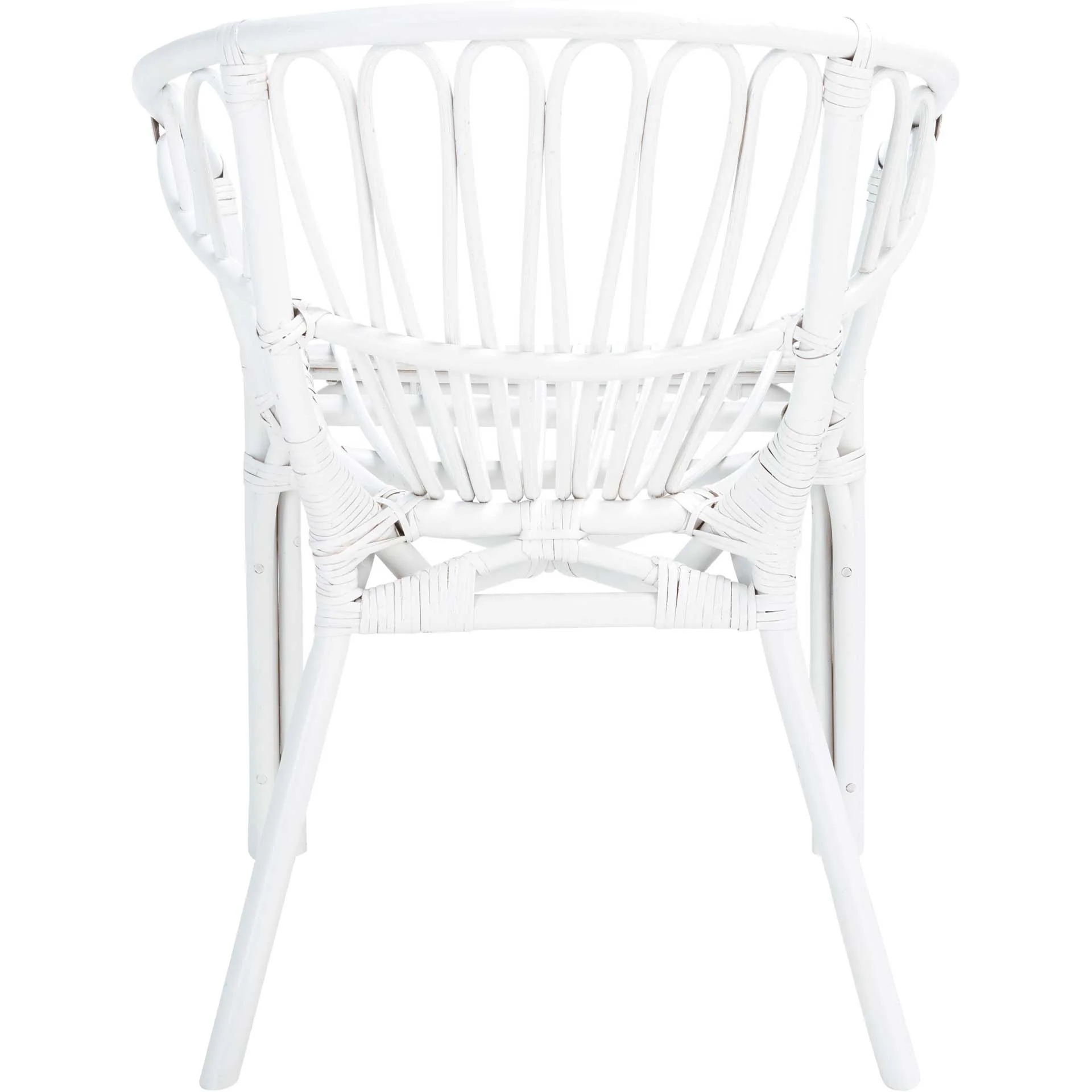 Spaced Rattan Dining Chair White - Image 3