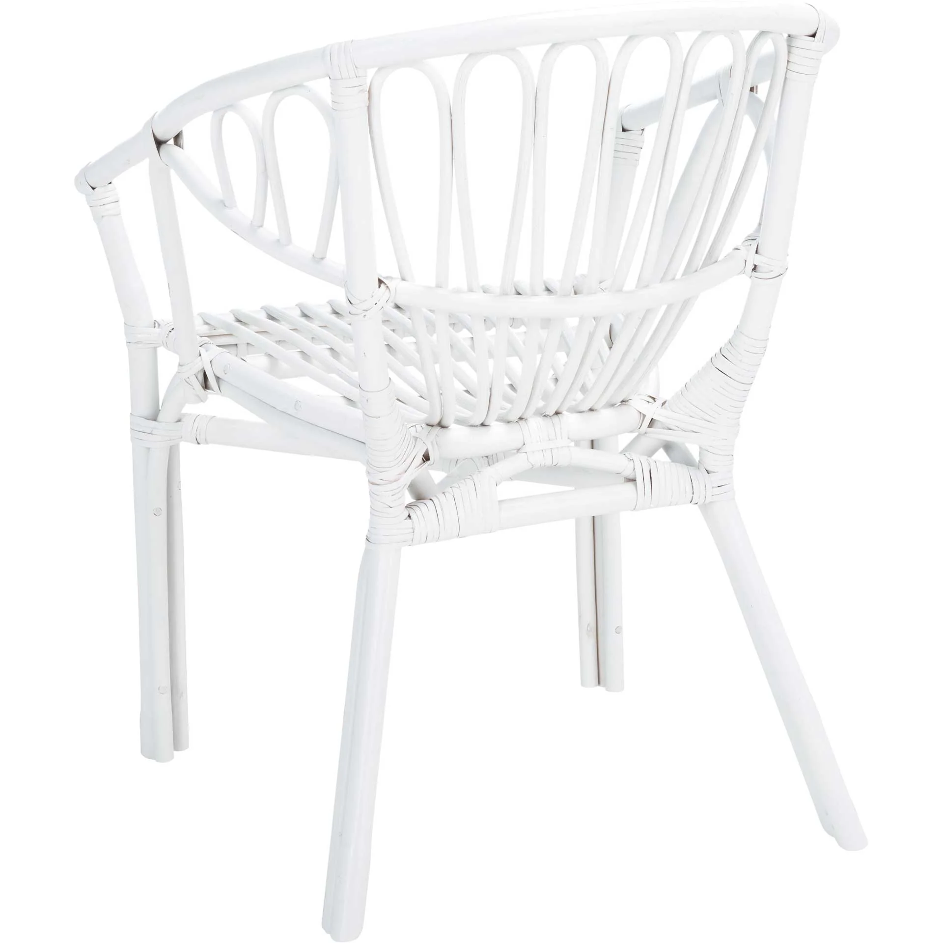 Spaced Rattan Dining Chair White - Image 4
