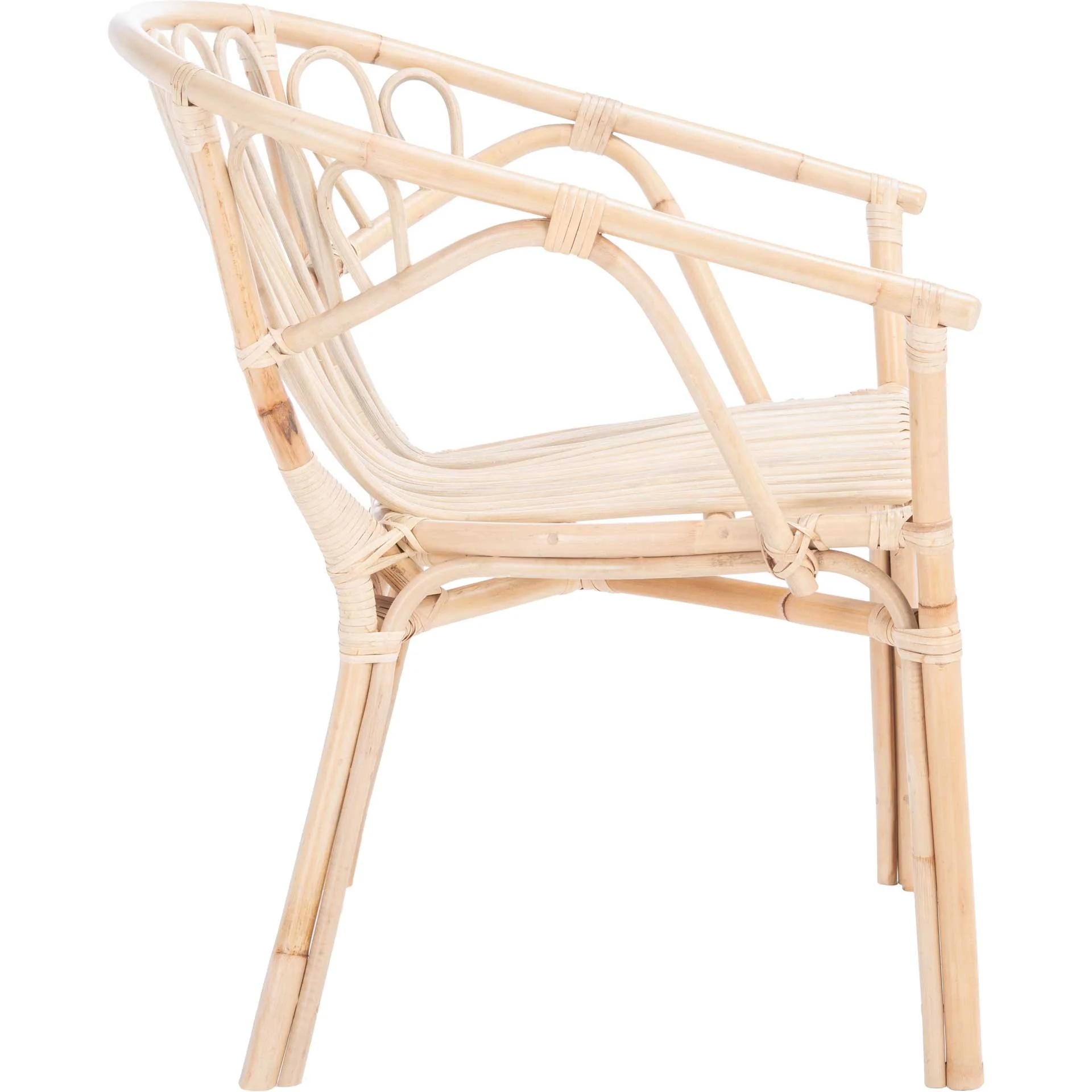 Spaced Rattan Dining Chair White/Natural - Image 2