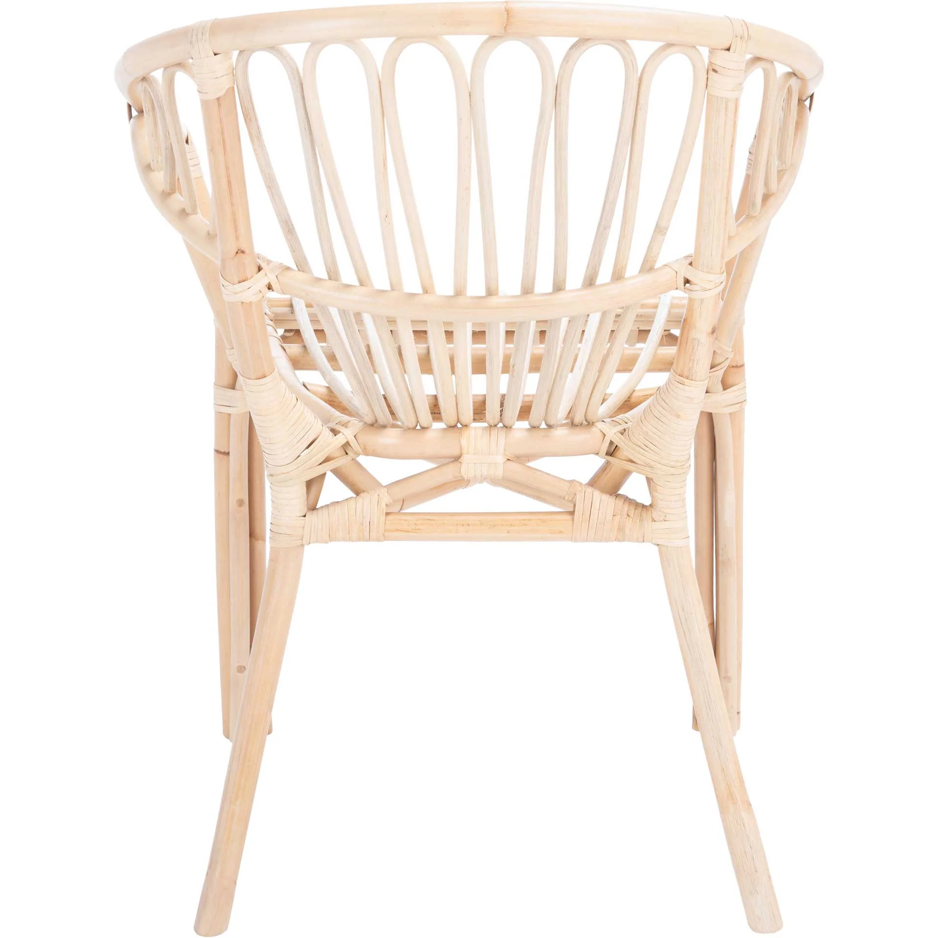 Spaced Rattan Dining Chair White/Natural - Image 3
