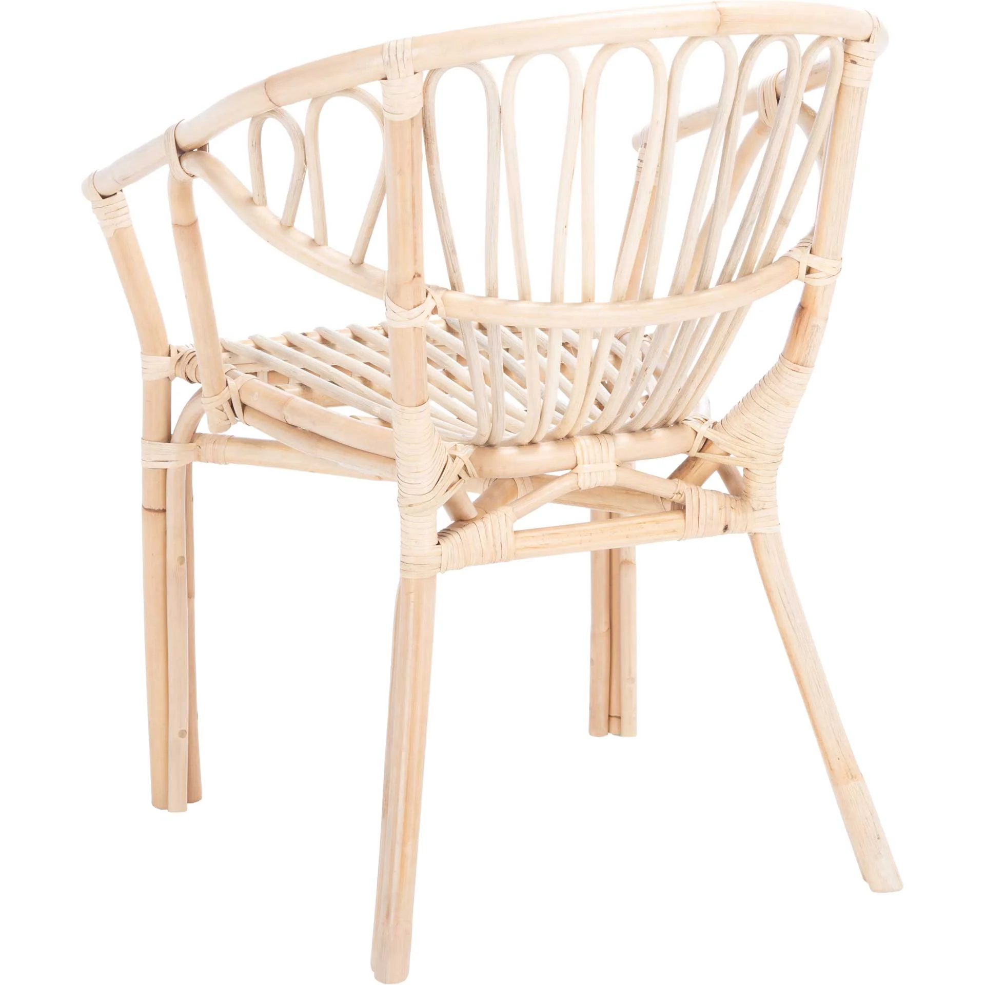 Spaced Rattan Dining Chair White/Natural - Image 4