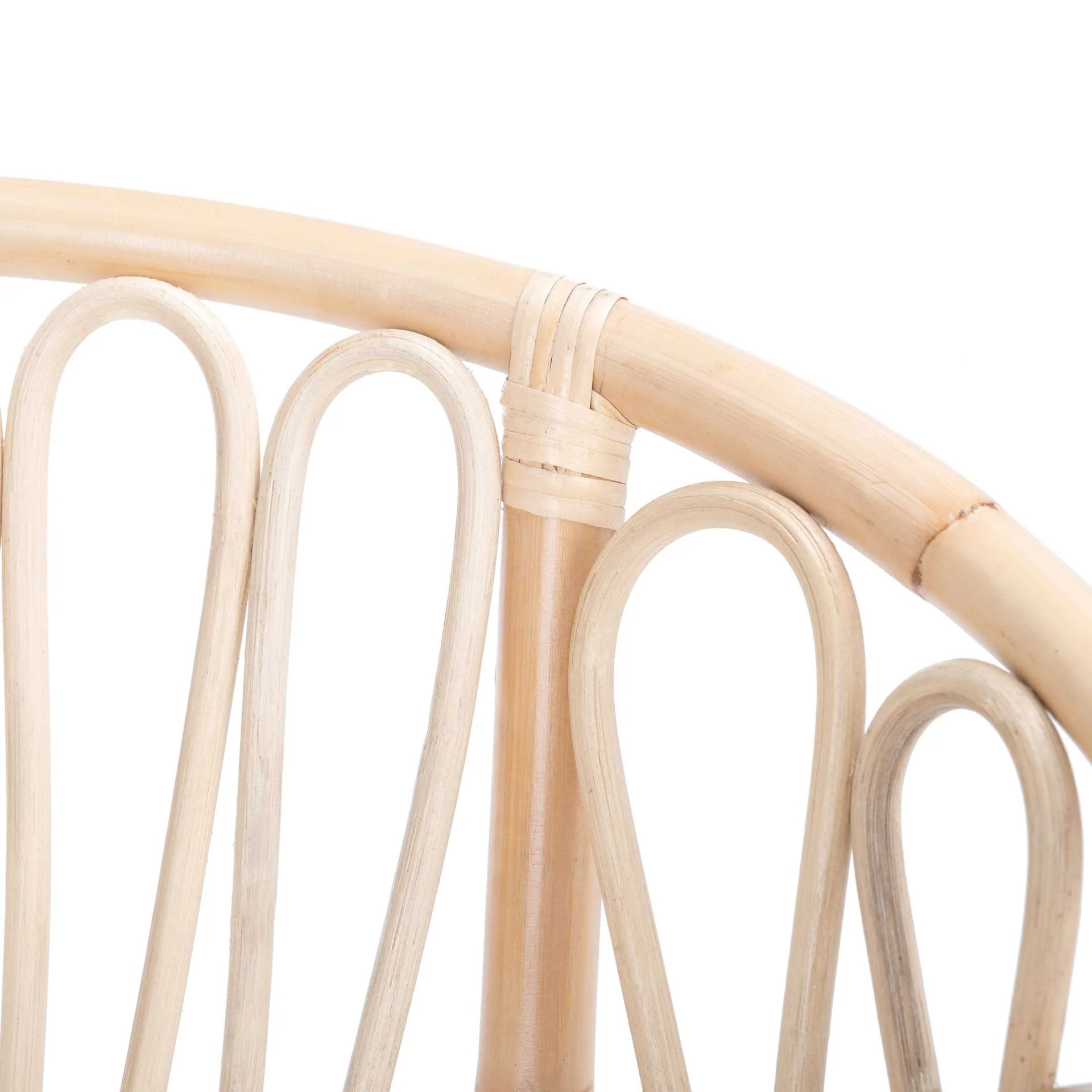 Spaced Rattan Dining Chair White/Natural - Image 5