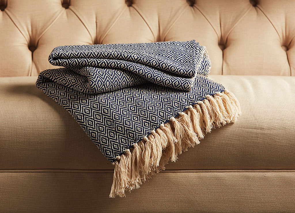 Spirit Peacoat/Winter White Throw - Image 2