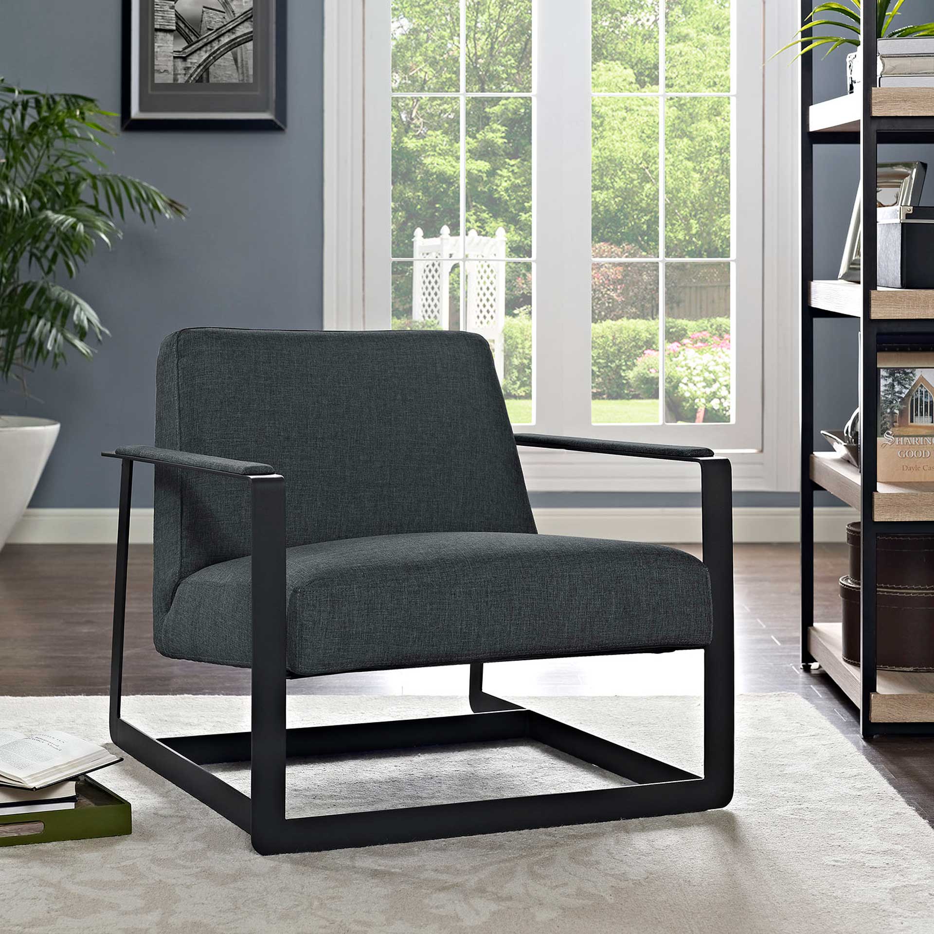Spirit Upholstered Fabric Accent Chair Gray - Image 4