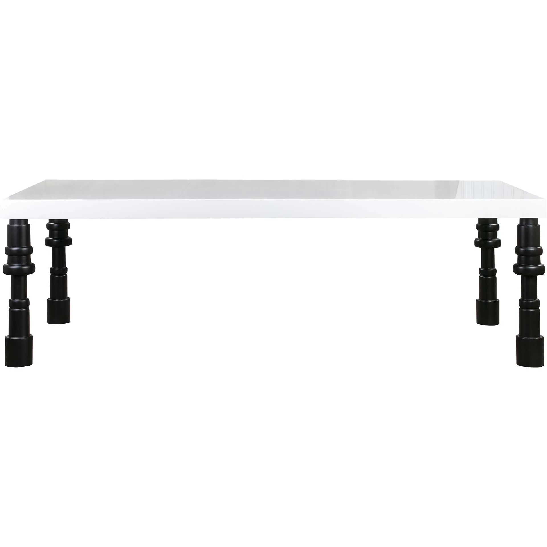 Spool Gloss Lacquer Dining Table White - Image 2