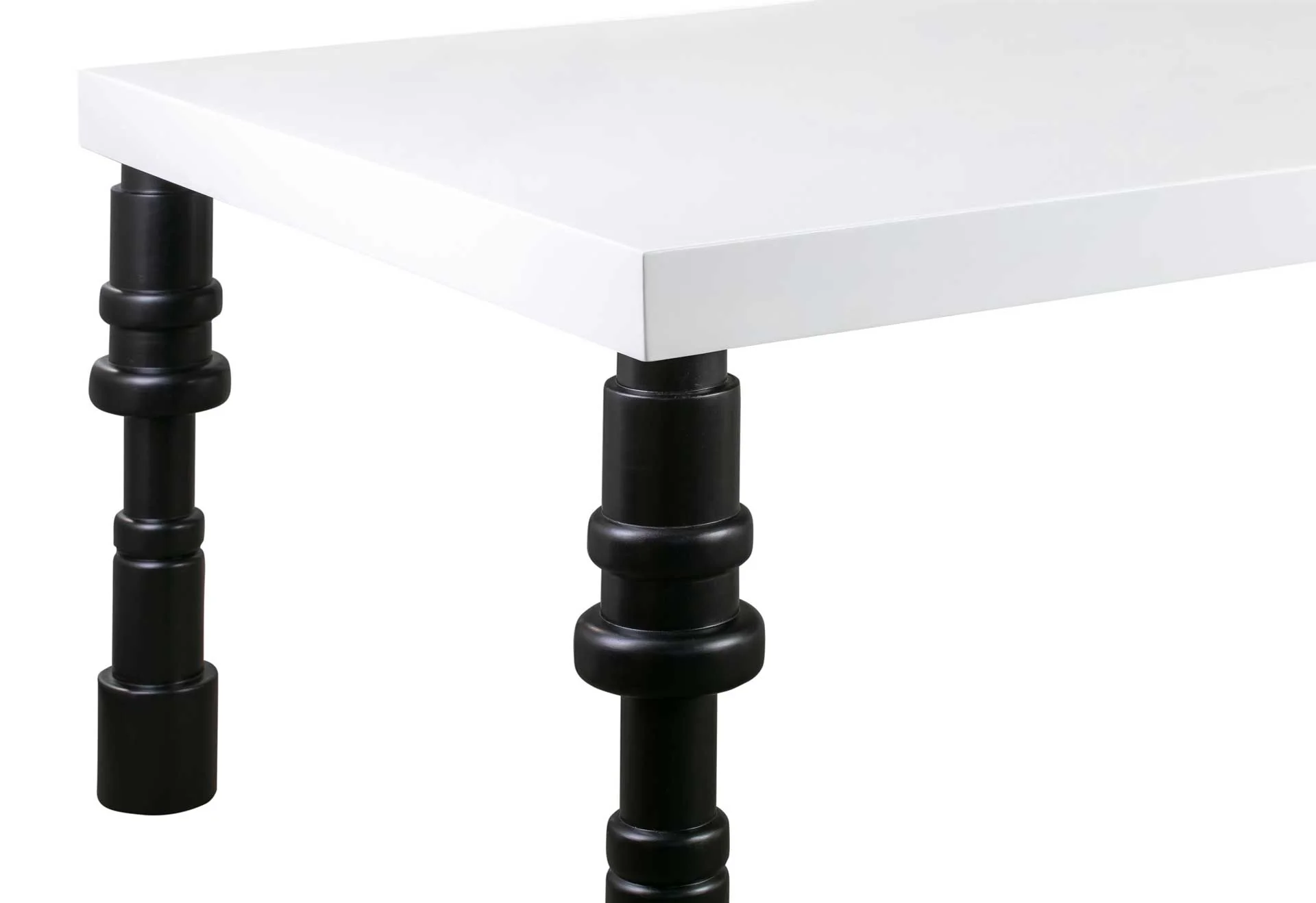 Spool Gloss Lacquer Dining Table White - Image 4