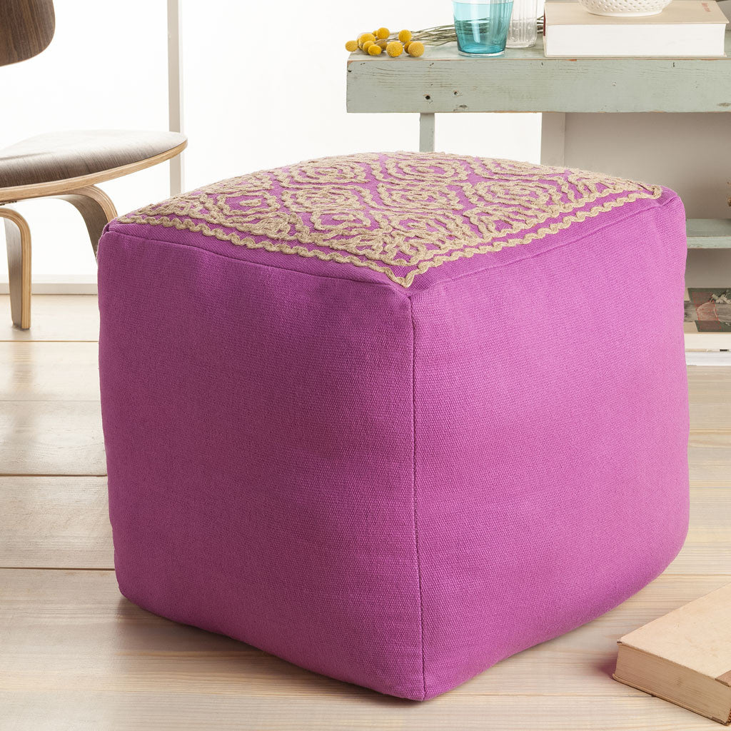 Standard Pink Cube Pouf - Image 3