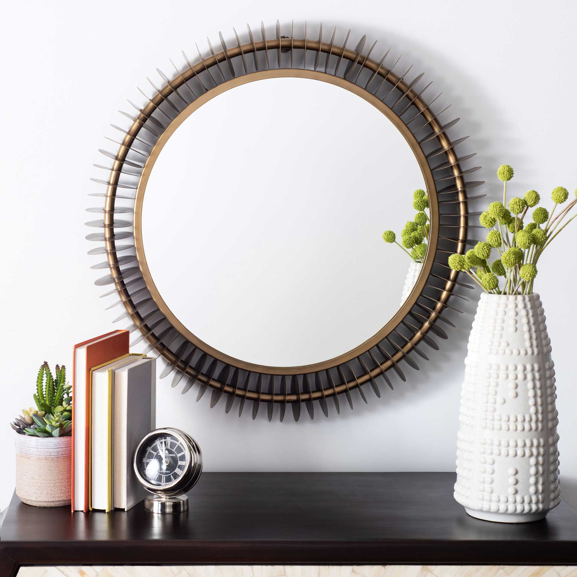 Stanley Mirror Brass Antique - Image 4