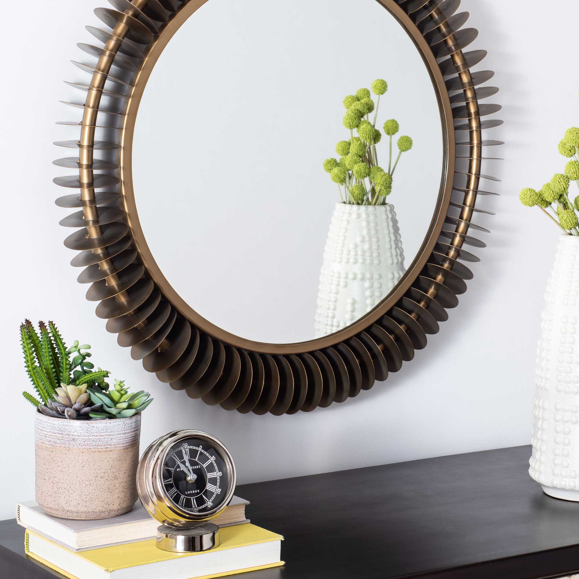 Stanley Mirror Brass Antique - Image 5