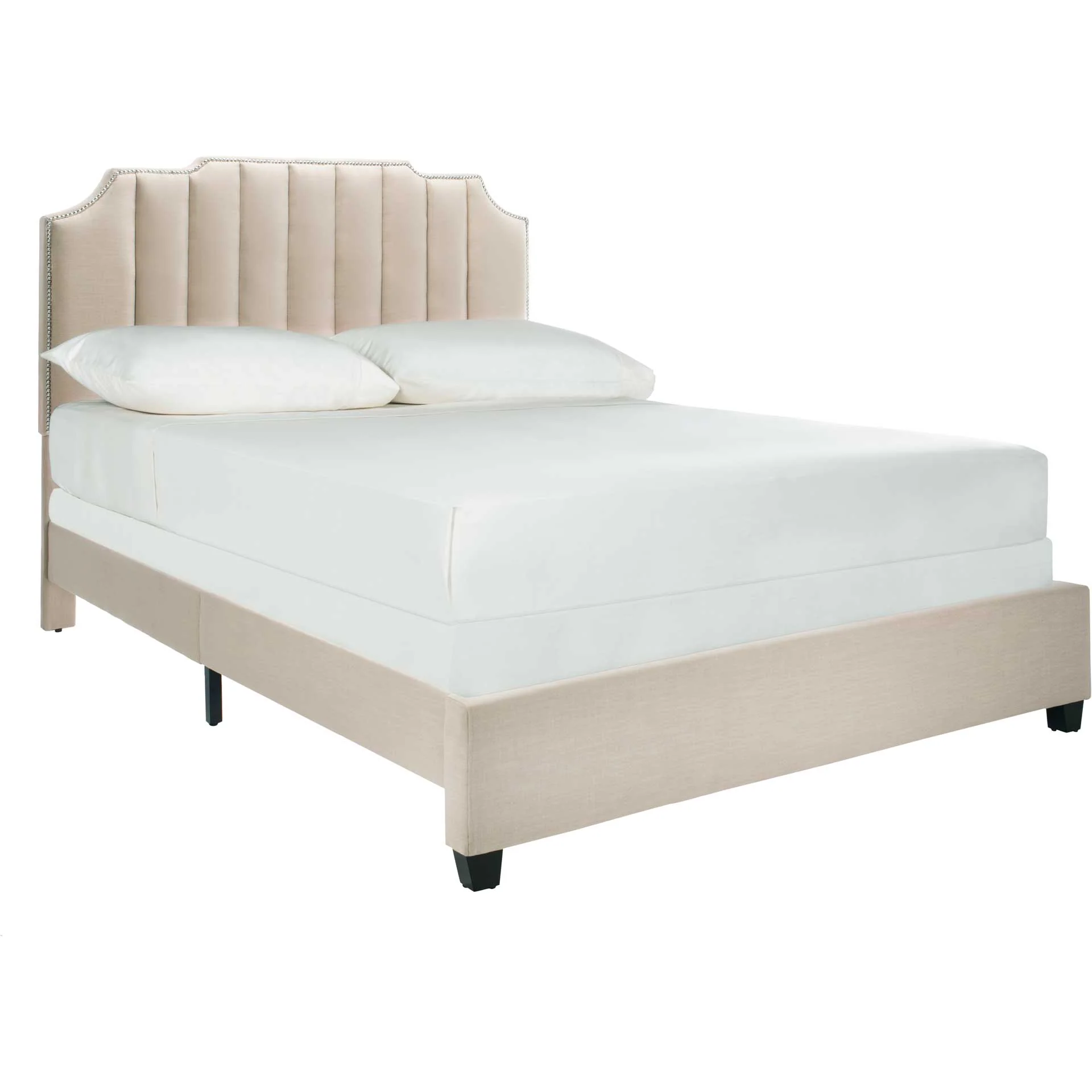 Starburst Upholstered Velvet Bed Beige - Image 2
