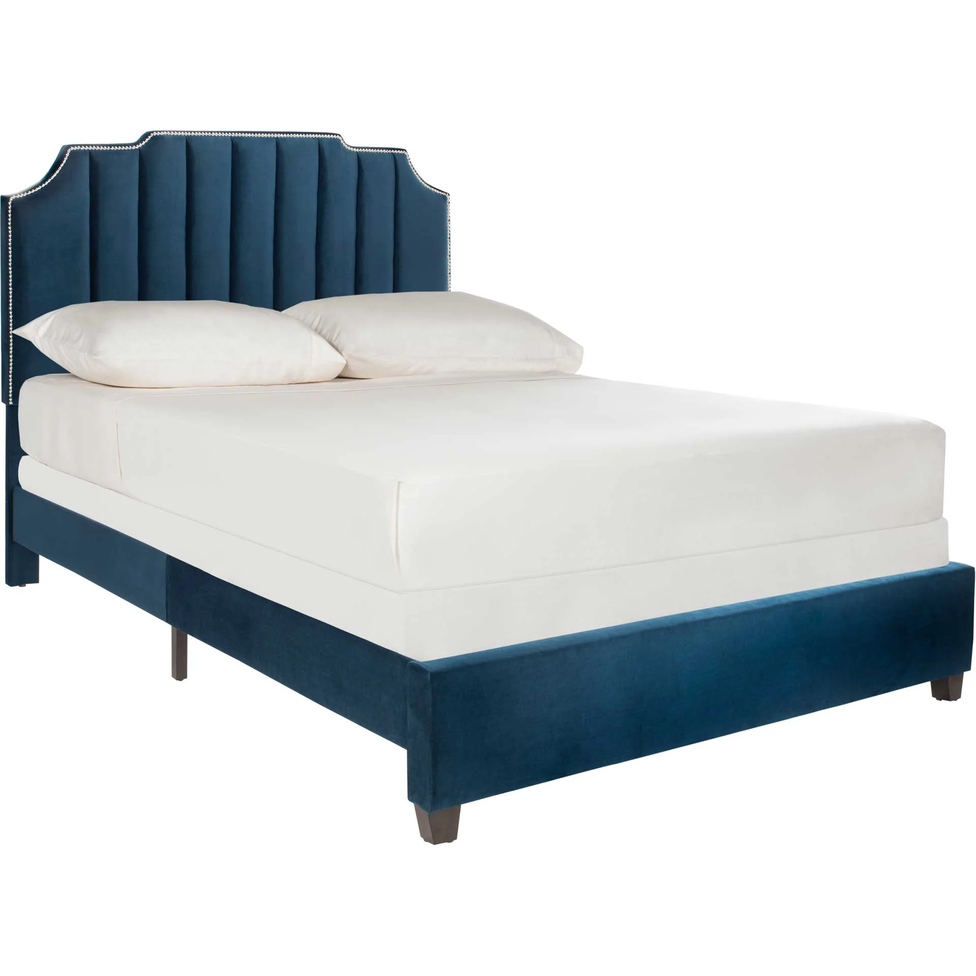 Starburst Upholstered Velvet Bed Navy - Image 2