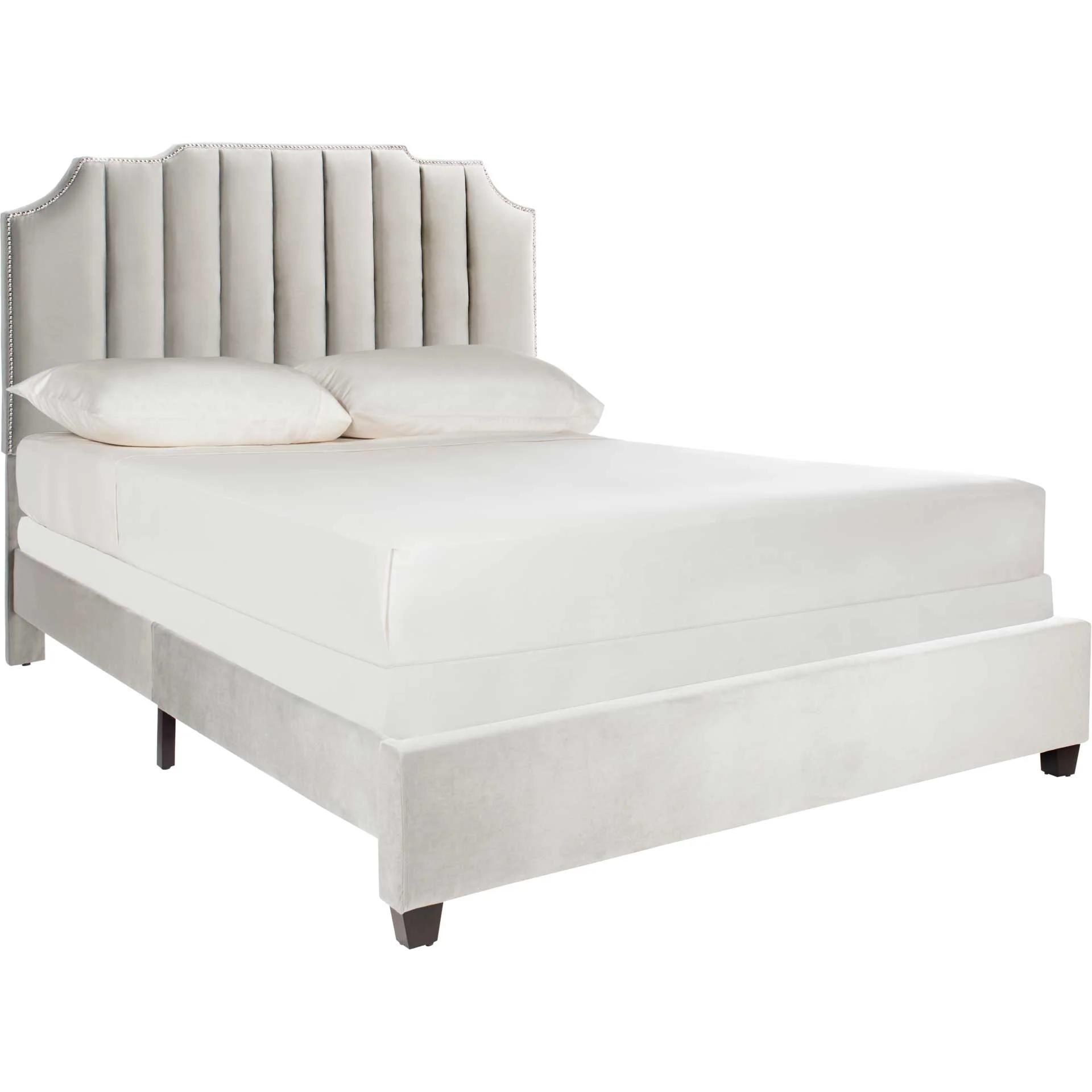 Starburst Upholstered Velvet Bed Pewter - Image 2