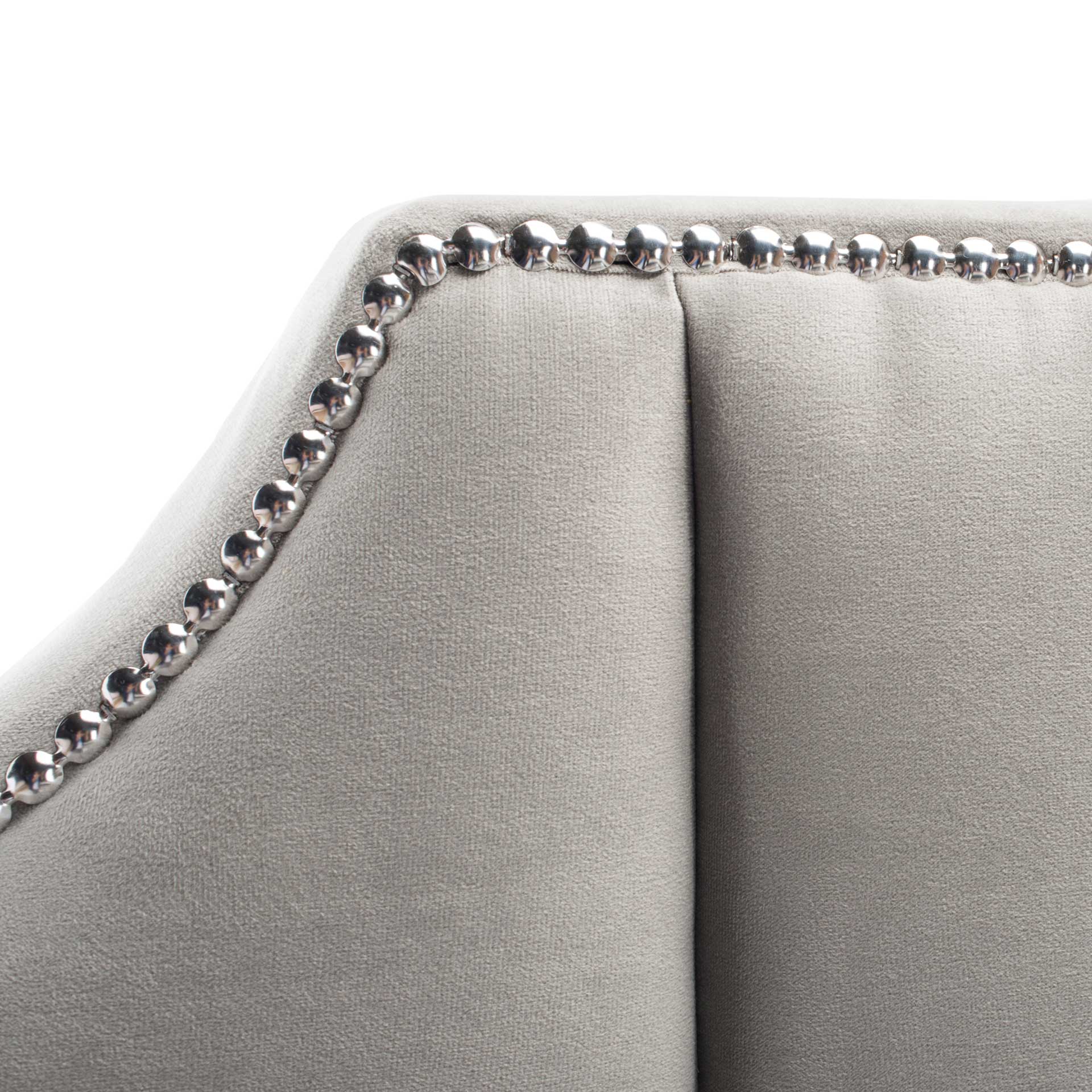 Starburst Upholstered Velvet Bed Pewter - Image 3