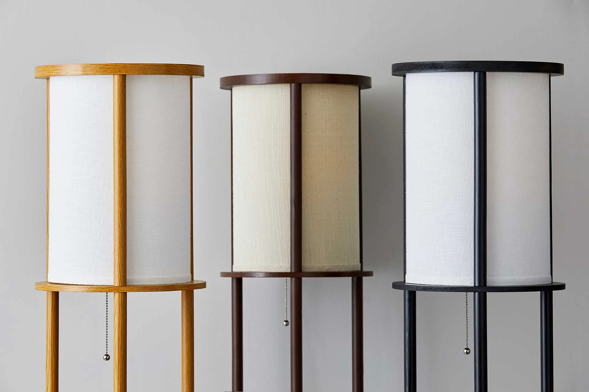 Stavanger Round Shelf Floor Lamp Walnut/Brown - Image 4