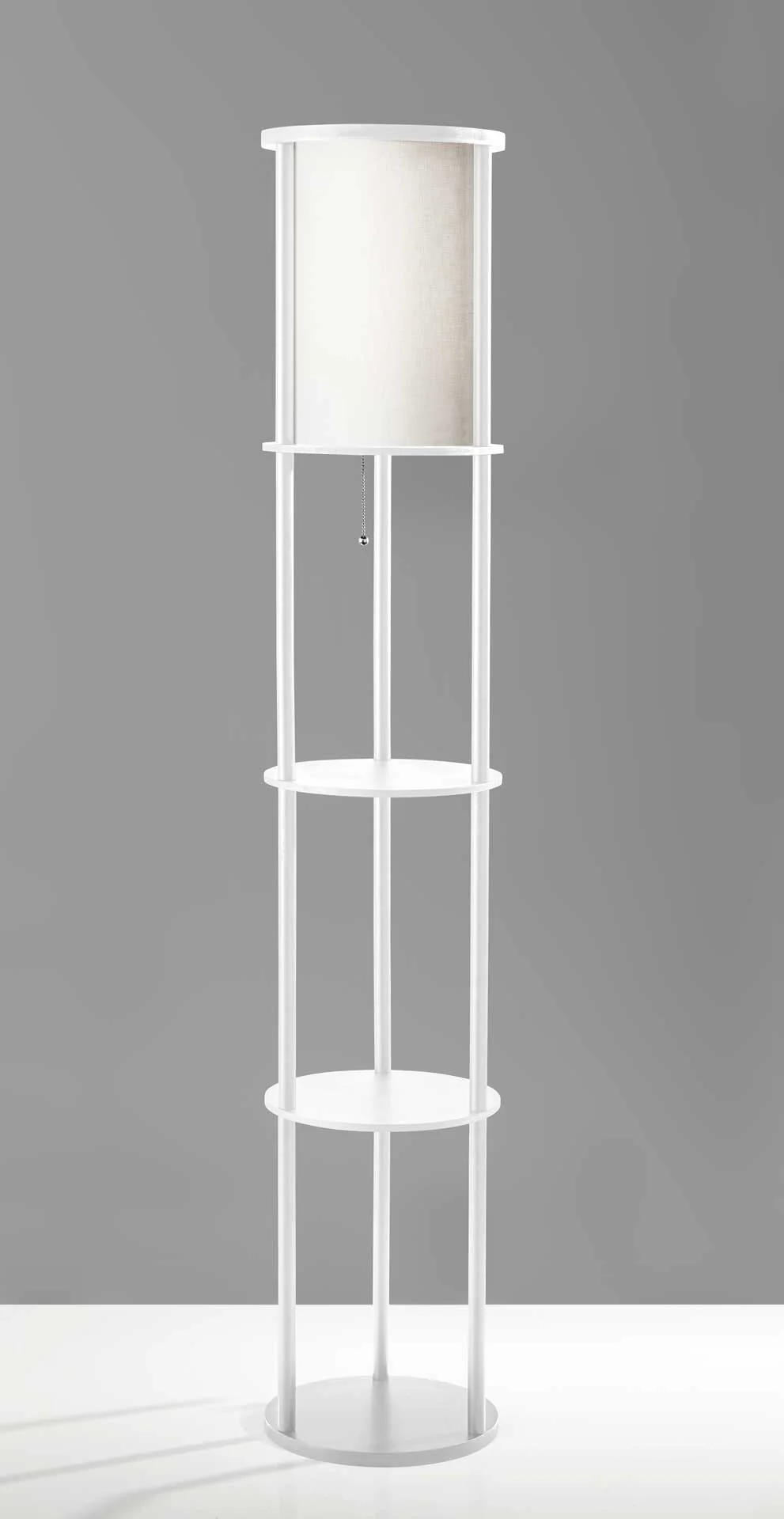 Stavanger Round Shelf Floor Lamp White - Image 2