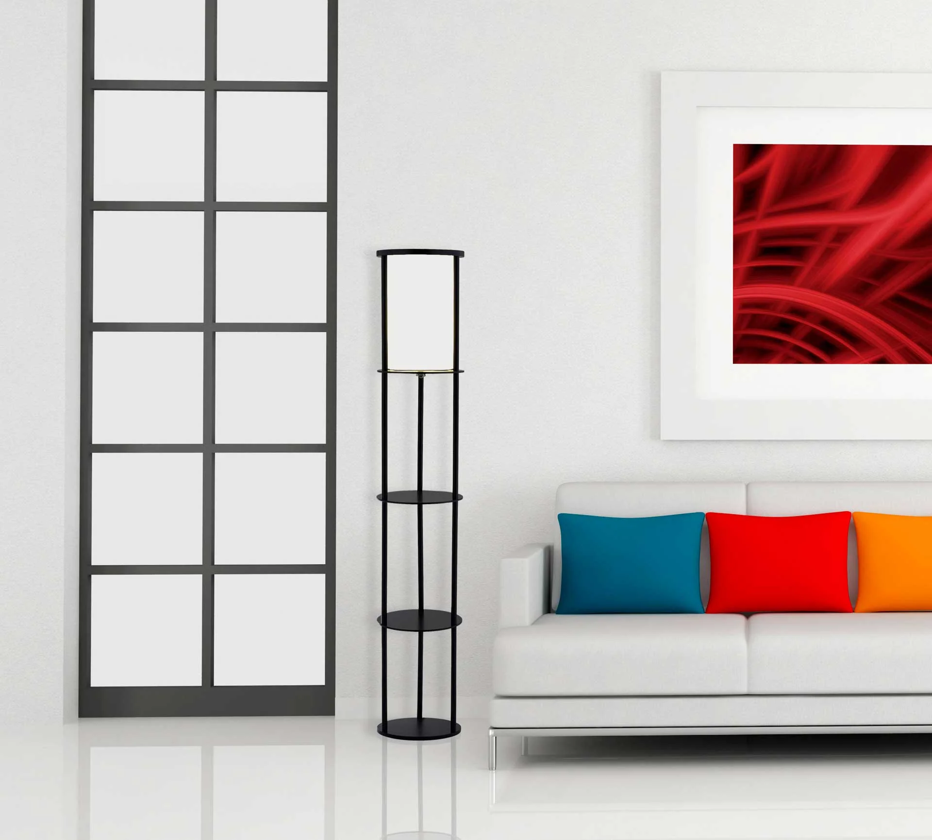 Stavanger Shelf Floor Lamp Black - Image 5