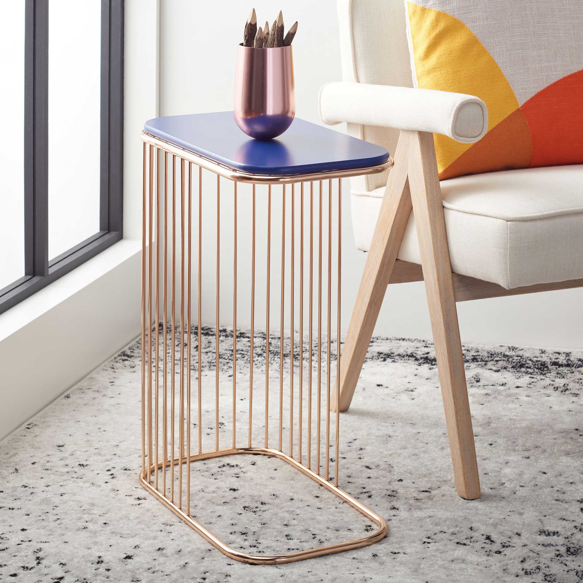 Stazia Side Table Blue/Gold - Image 4