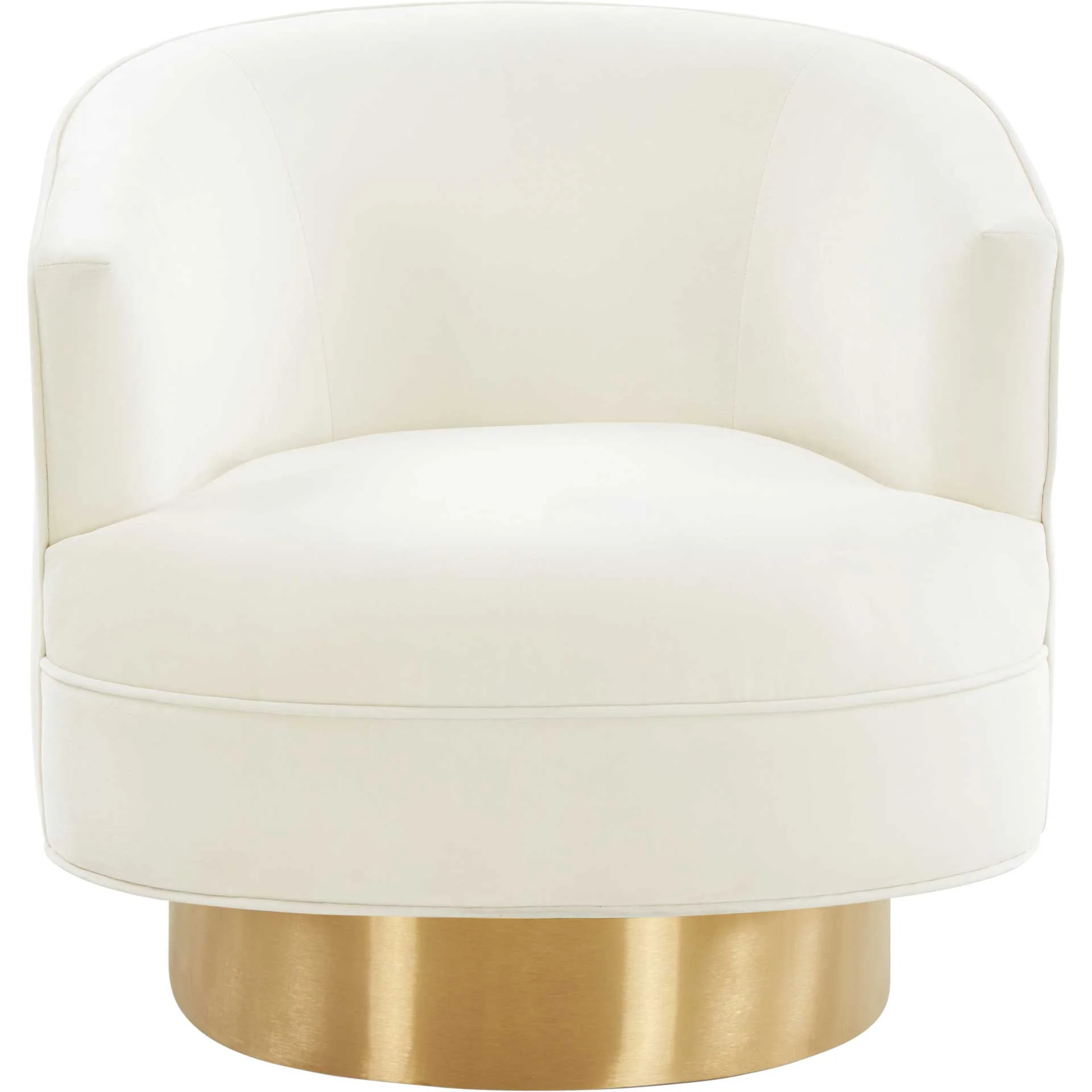 Steer Velvet Swivel Chair Cream - Image 2