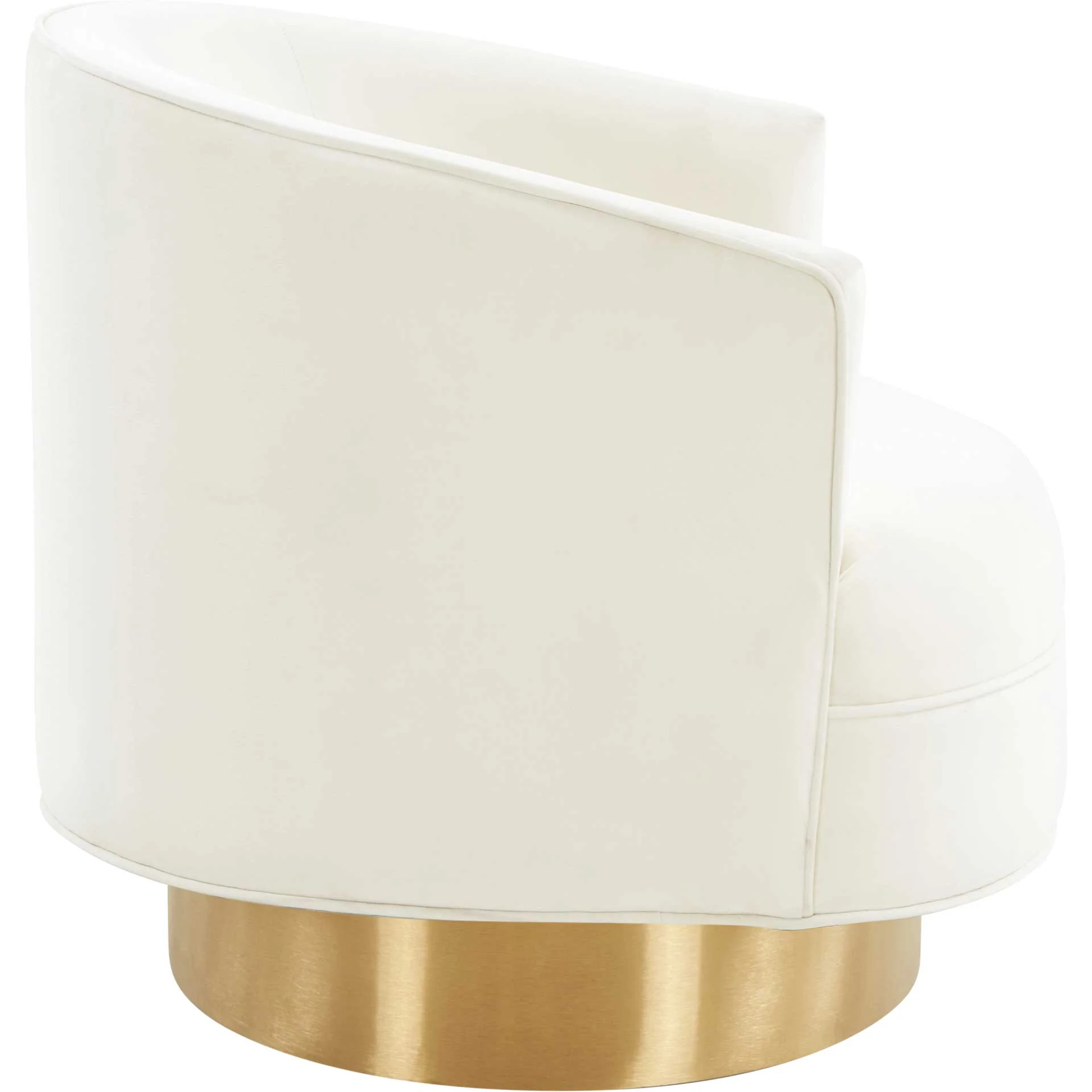 Steer Velvet Swivel Chair Cream - Image 3