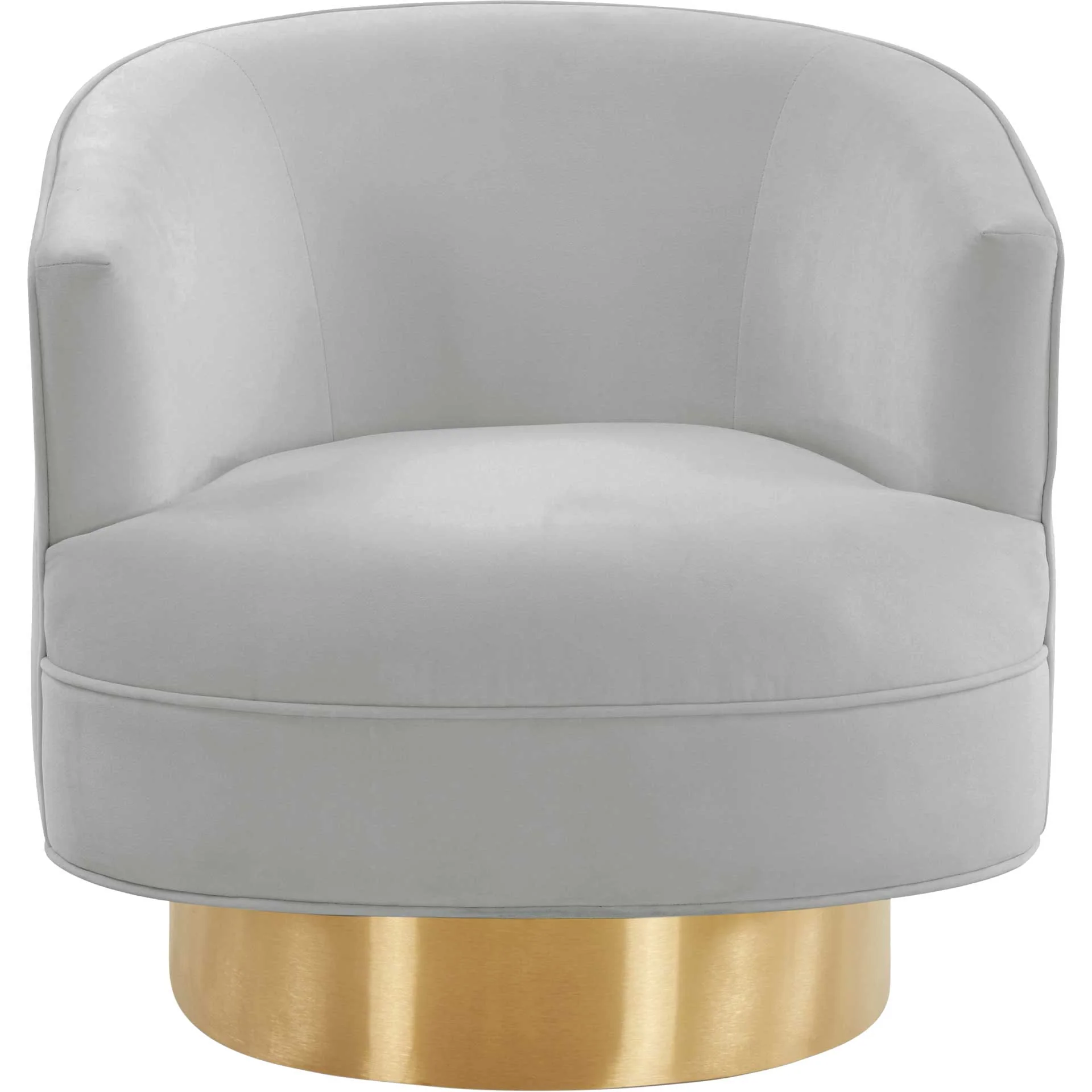 Steer Velvet Swivel Chair Gray - Image 2