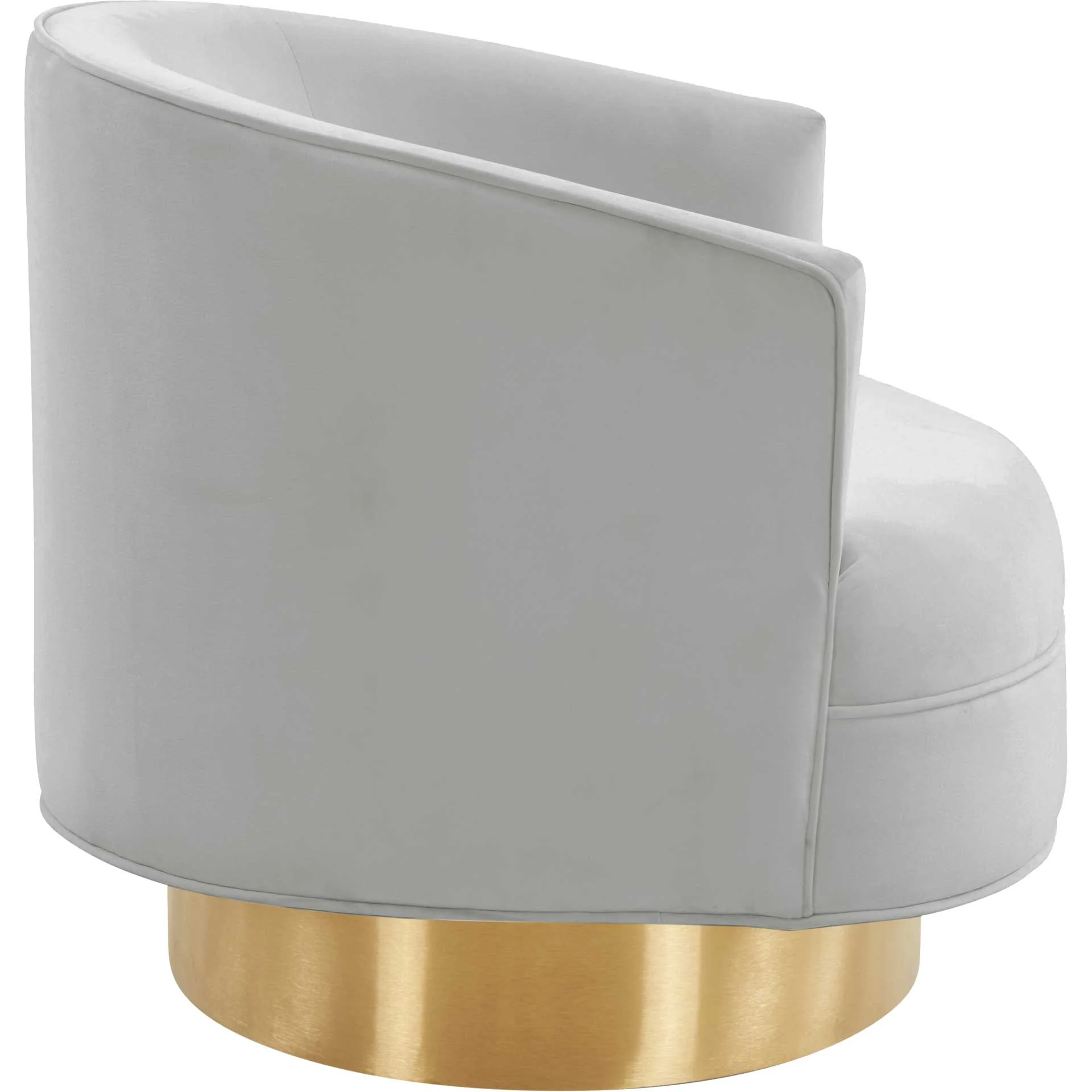 Steer Velvet Swivel Chair Gray - Image 3
