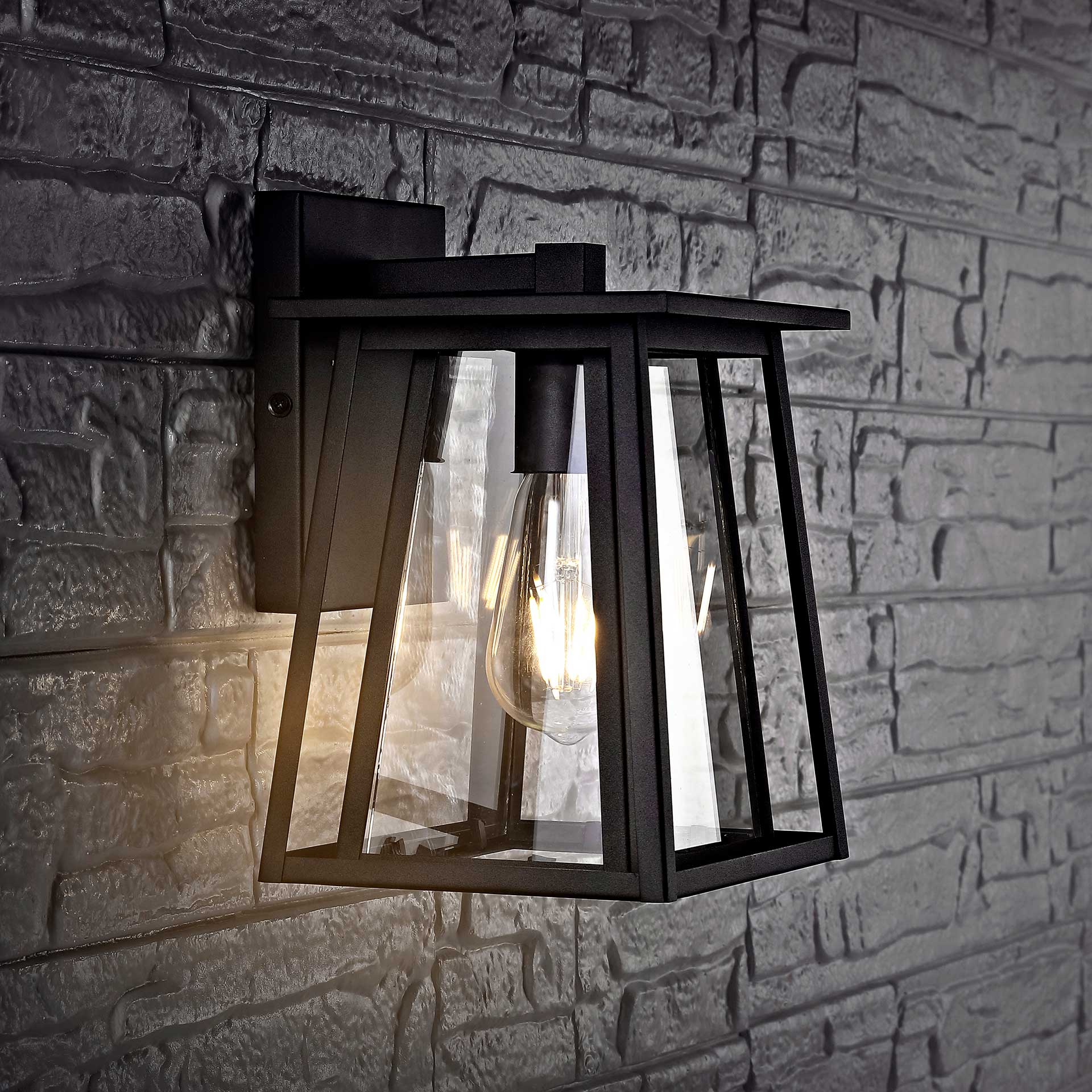 Stefan Outdoor Wall Lantern Black - Image 3