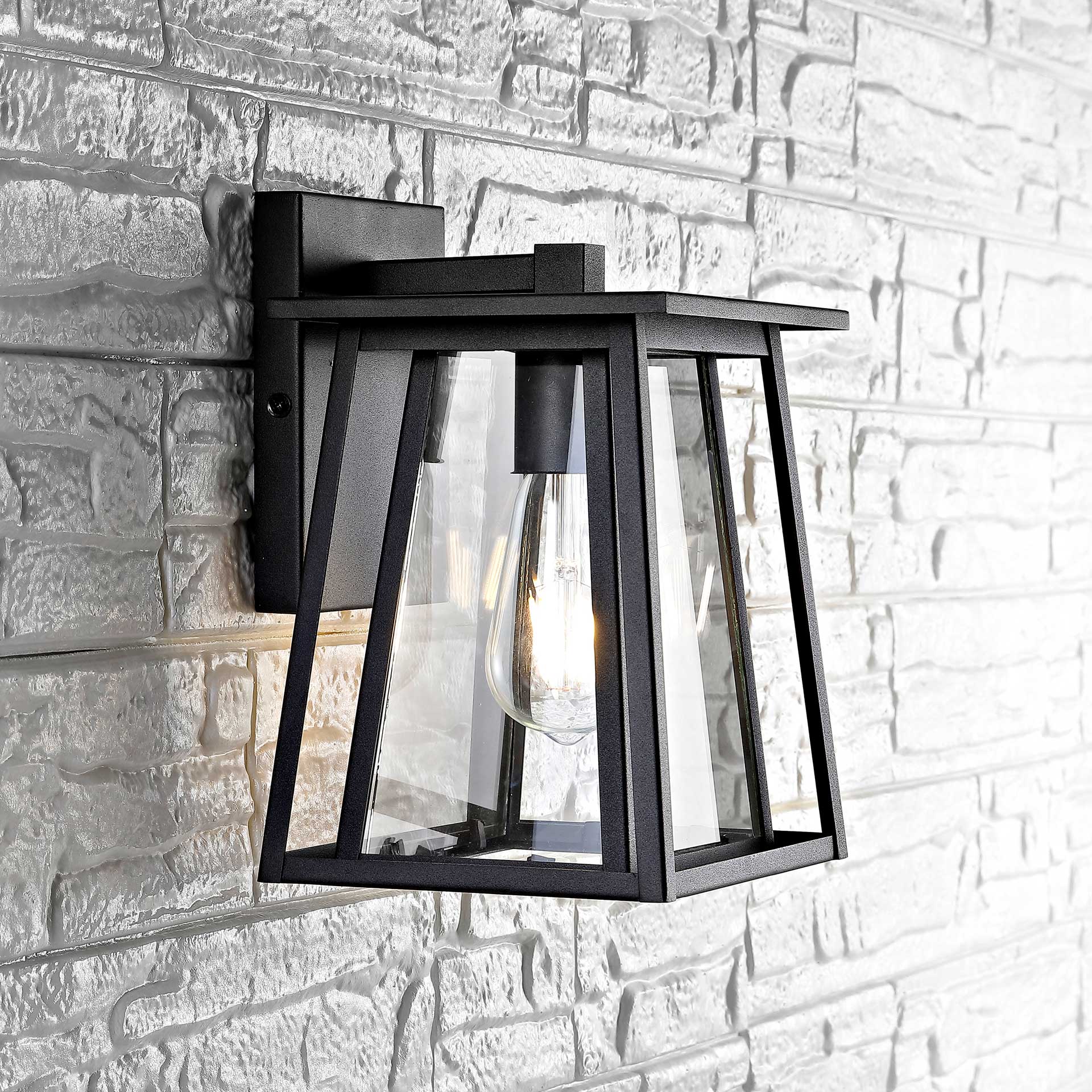 Stefan Outdoor Wall Lantern Black - Image 4