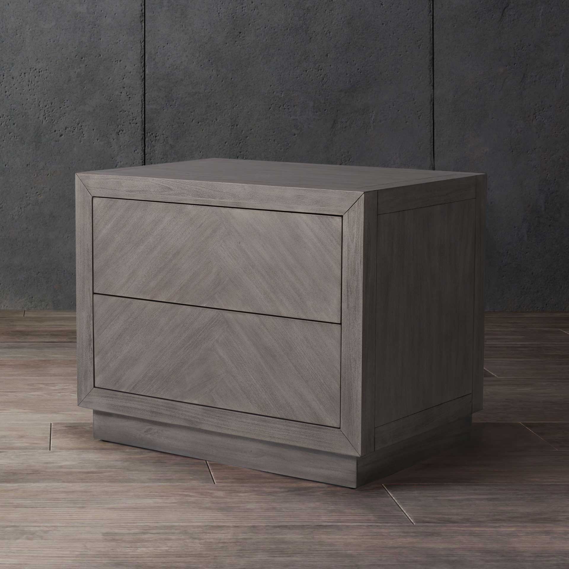 Sterling 2 Drawer Wood Nightstand Light Gray - Image 4