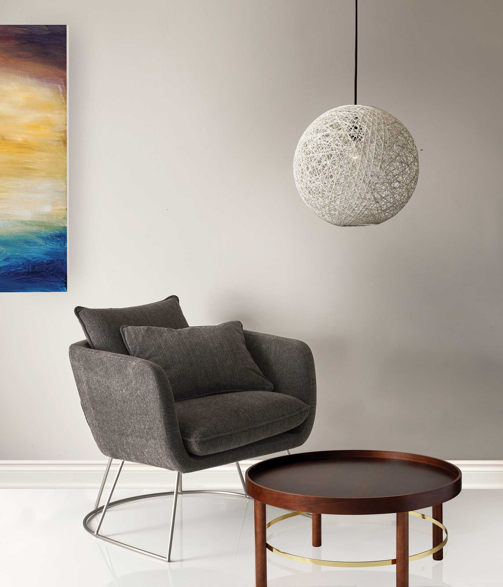 Steven Fabric Chair Dark Gray - Image 9