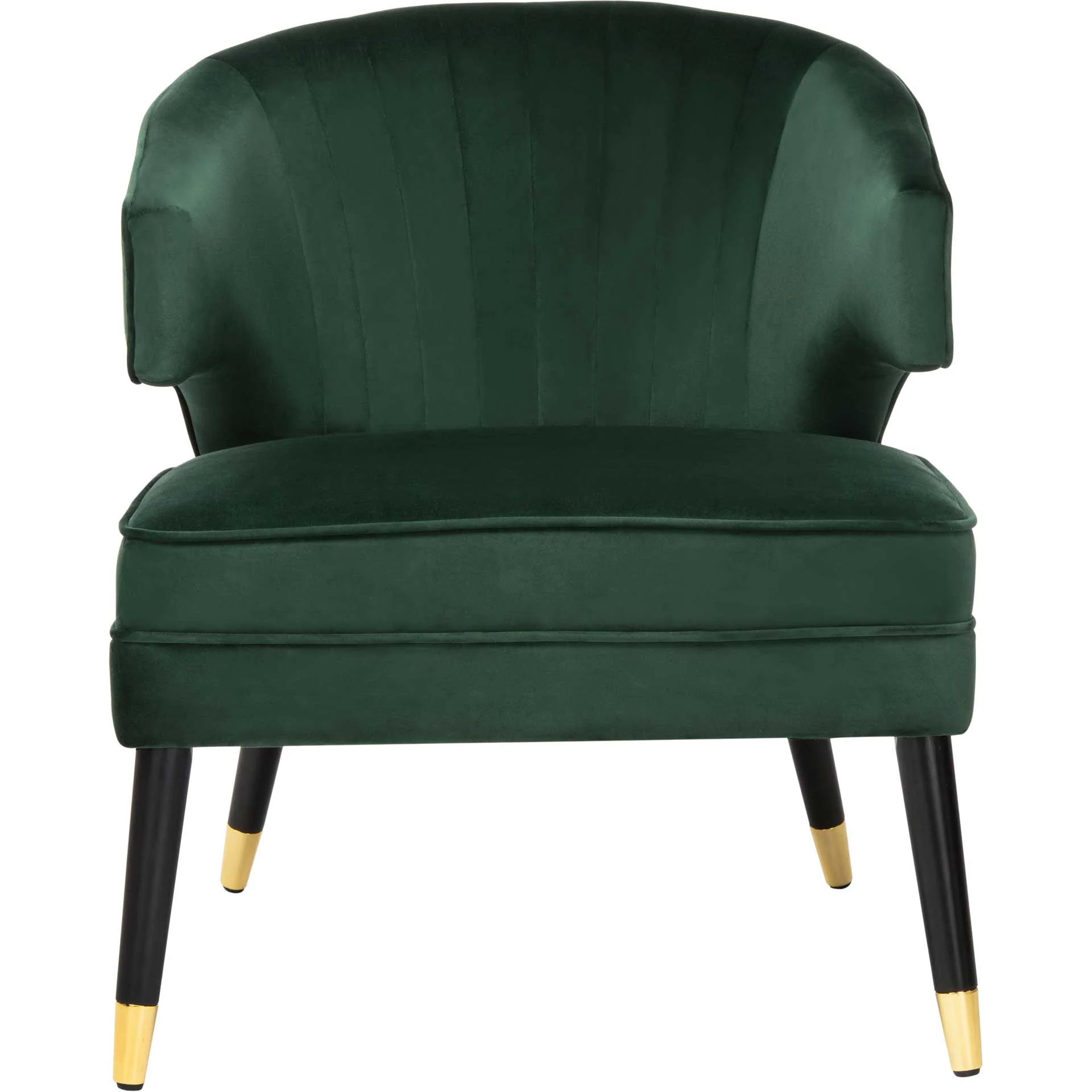 Stitch Wingback Accent Chair Forest Green/Black - Image 2