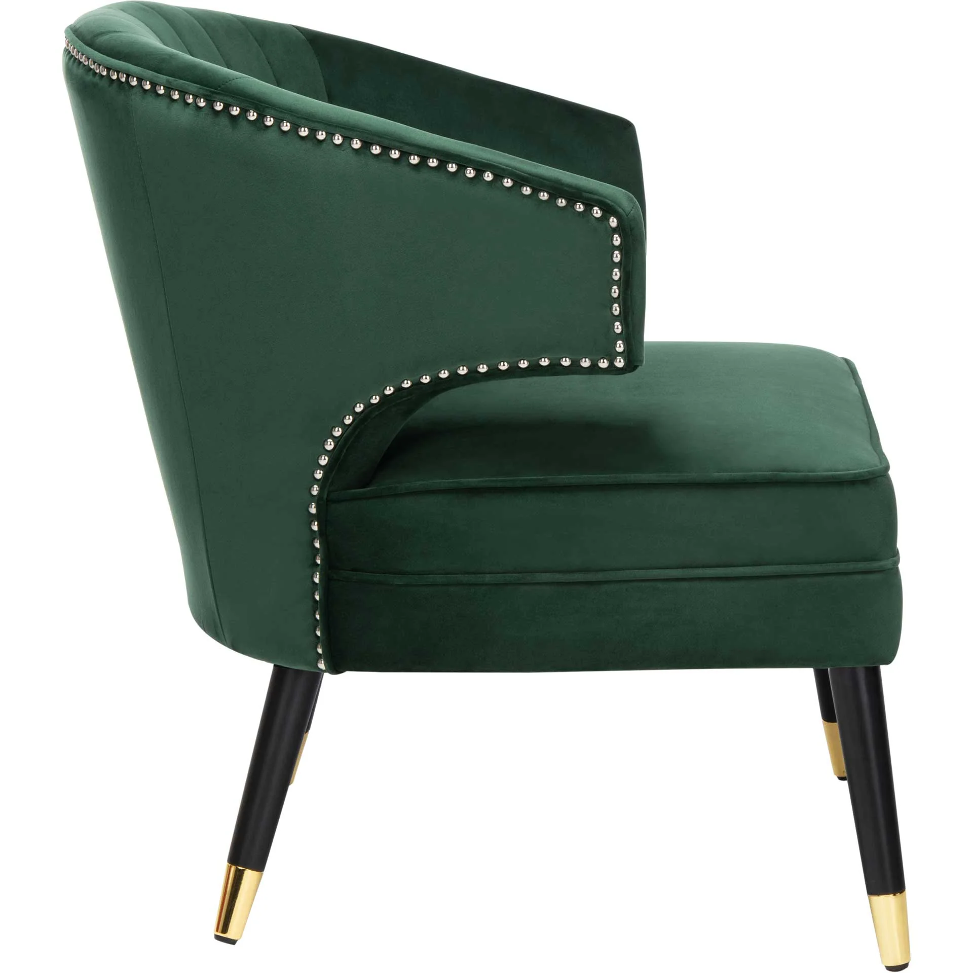 Stitch Wingback Accent Chair Forest Green/Black - Image 3
