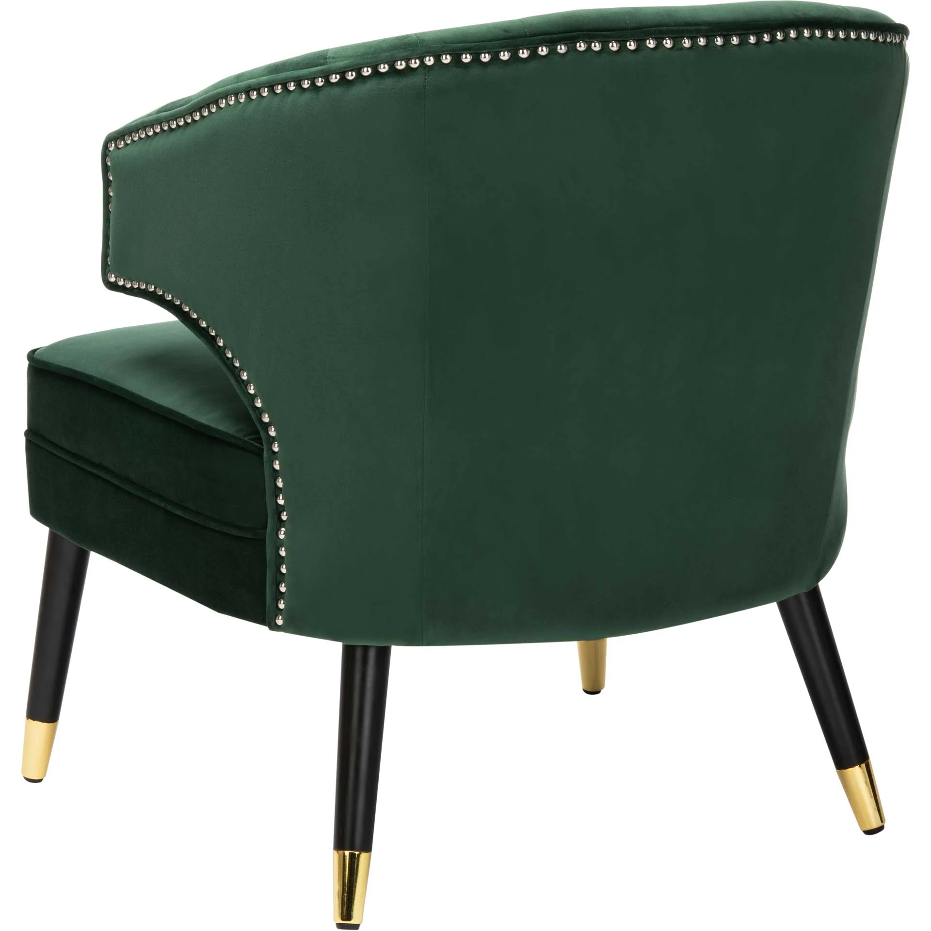 Stitch Wingback Accent Chair Forest Green/Black - Image 5