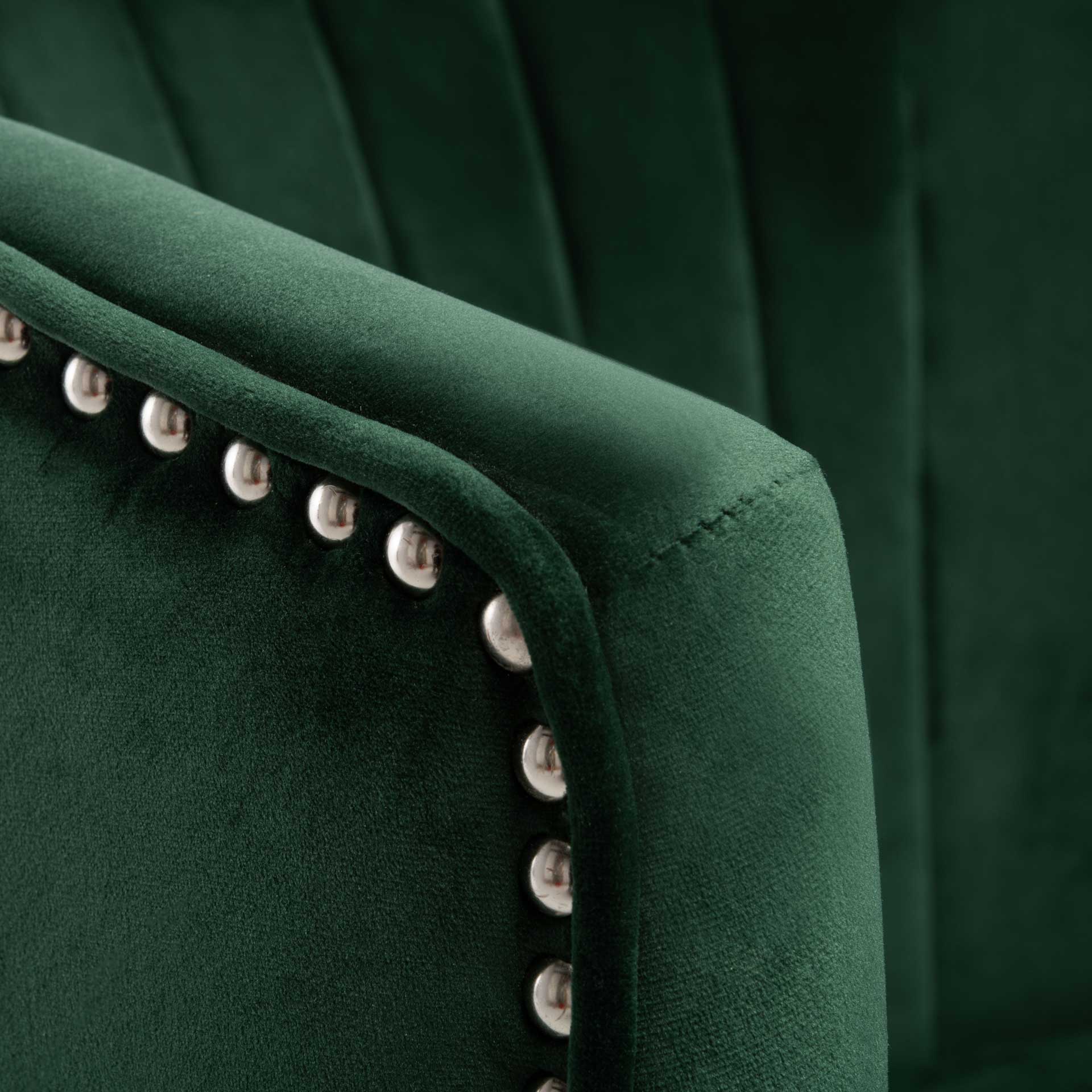 Stitch Wingback Accent Chair Forest Green/Black - Image 7