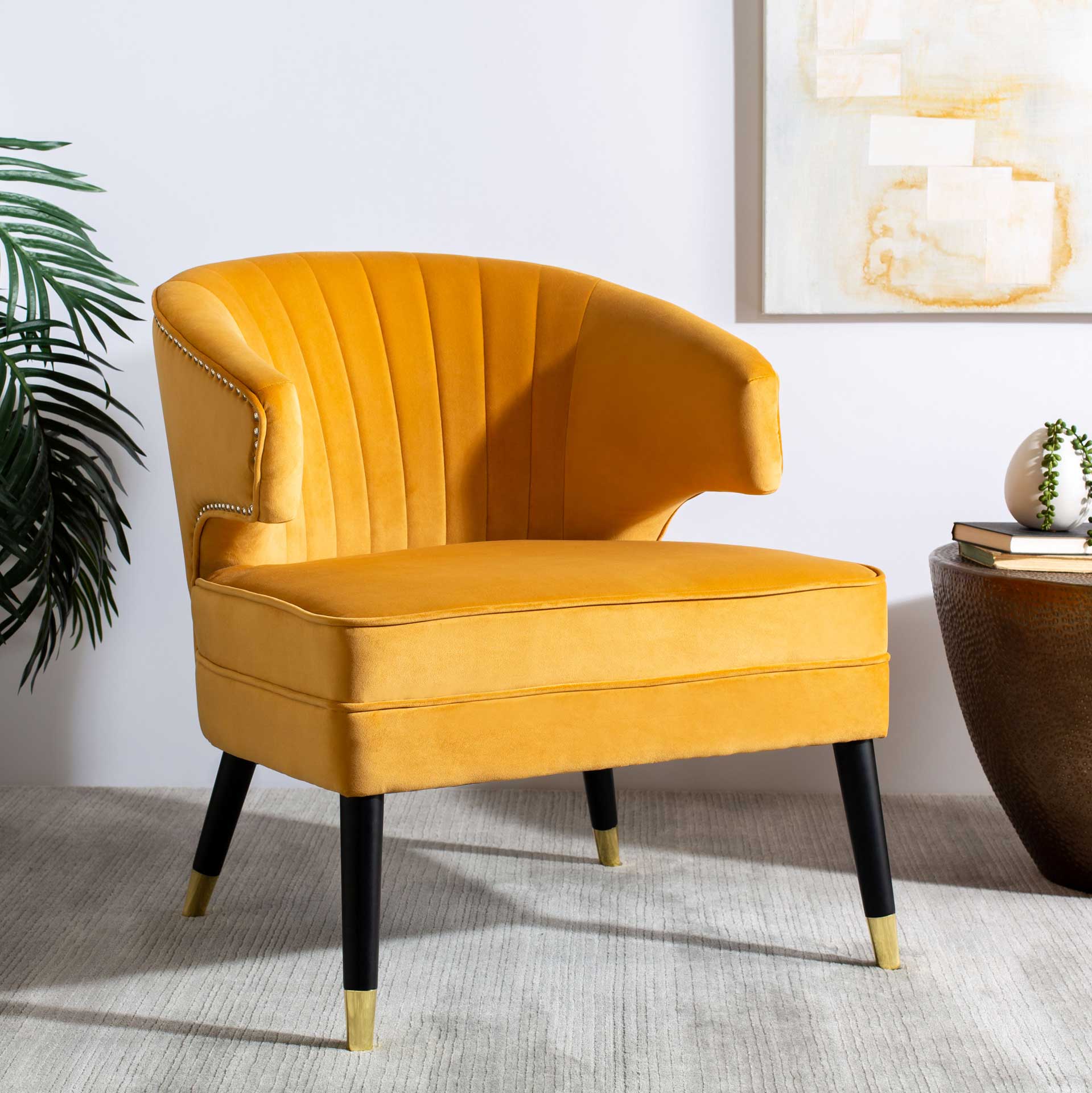 Stitch Wingback Accent Chair Marigold/Black - Image 6