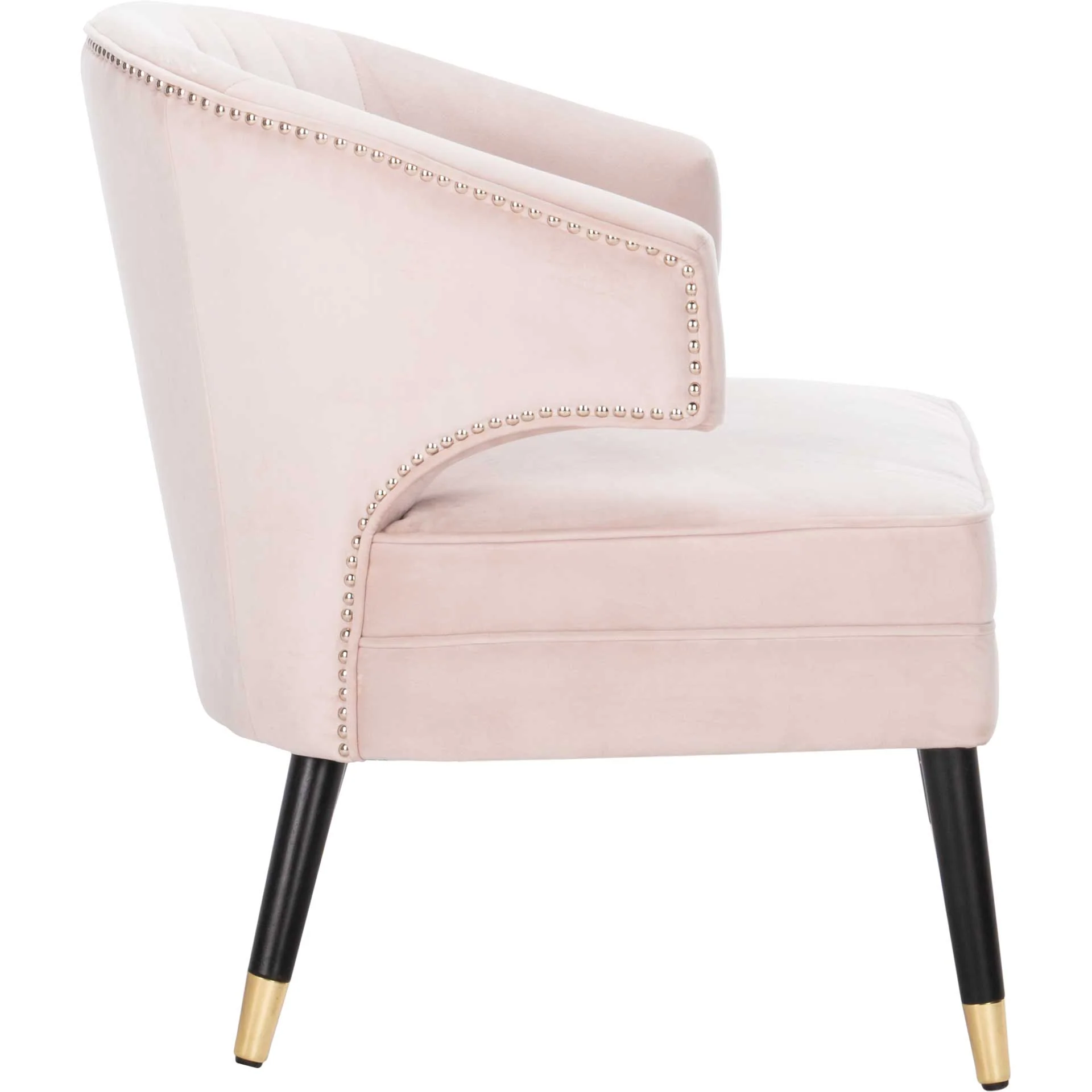 Stitch Wingback Accent Chair Pale Pink/Black - Image 3