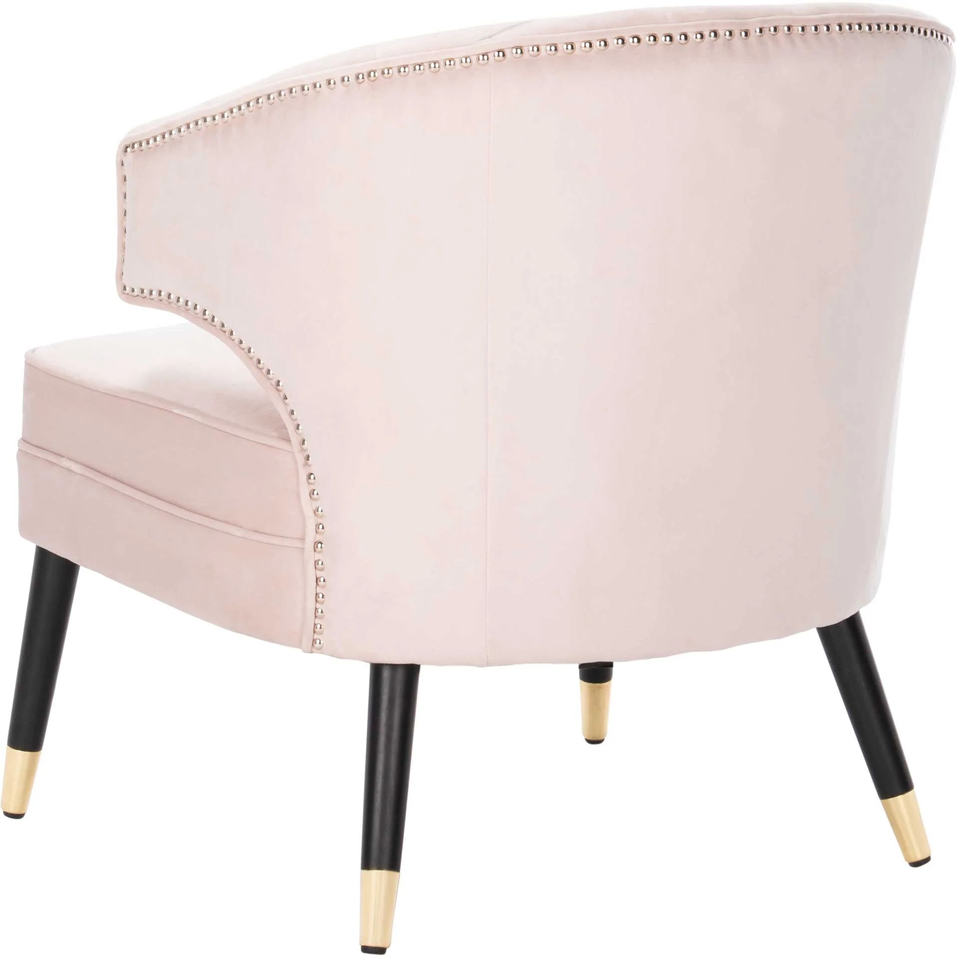 Stitch Wingback Accent Chair Pale Pink/Black - Image 5