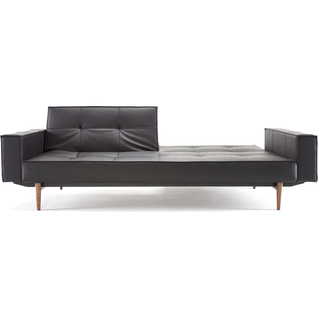 Stockholm Arm Sofa Black Leather - Image 2