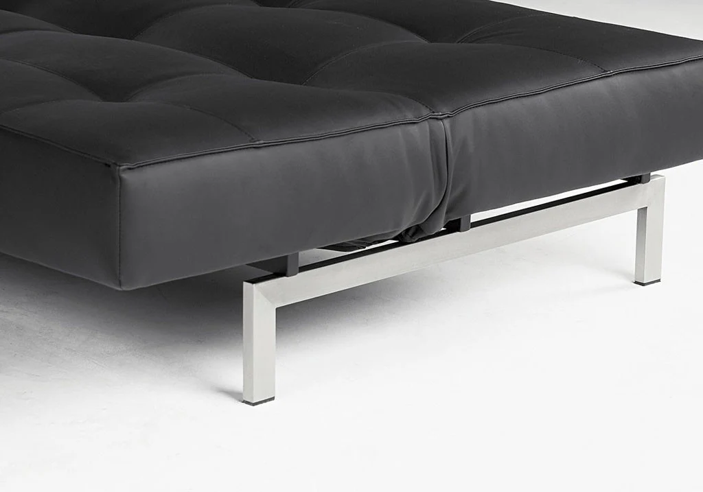 Stockholm Arm Sofa Steel Black Leather - Image 6