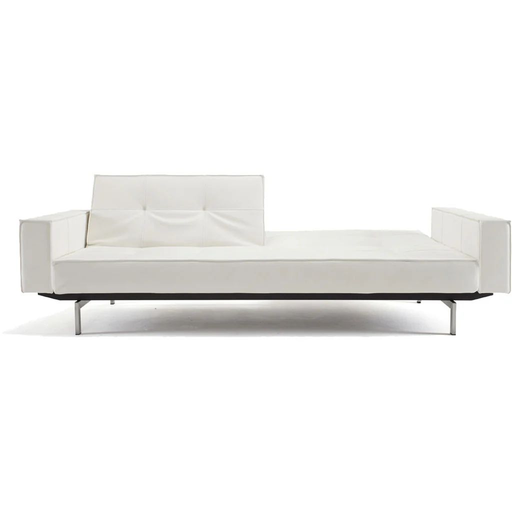 Stockholm Arm Sofa Steel White Leather - Image 2