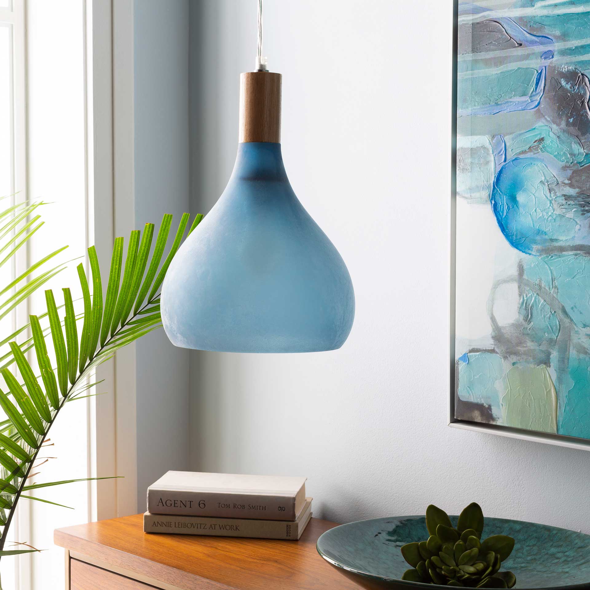 Stockton Round Pendant Denim/Teal - Image 4