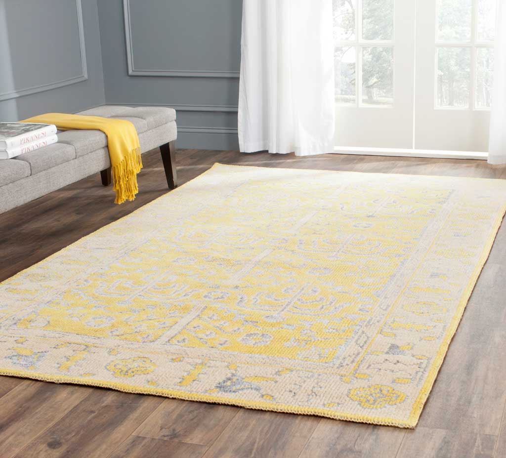 Stone Wash Yellow Area Rug - Image 4