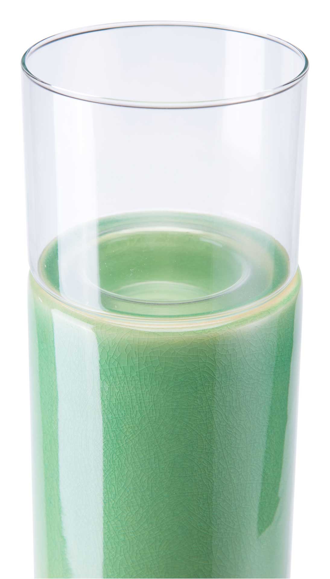 Stoneware Candle Holder Green/Gray - Image 3