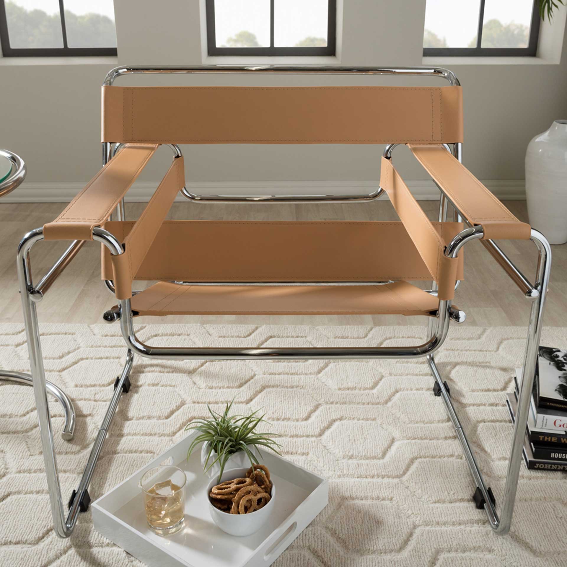 Strap Arm Chair Tan - Image 6