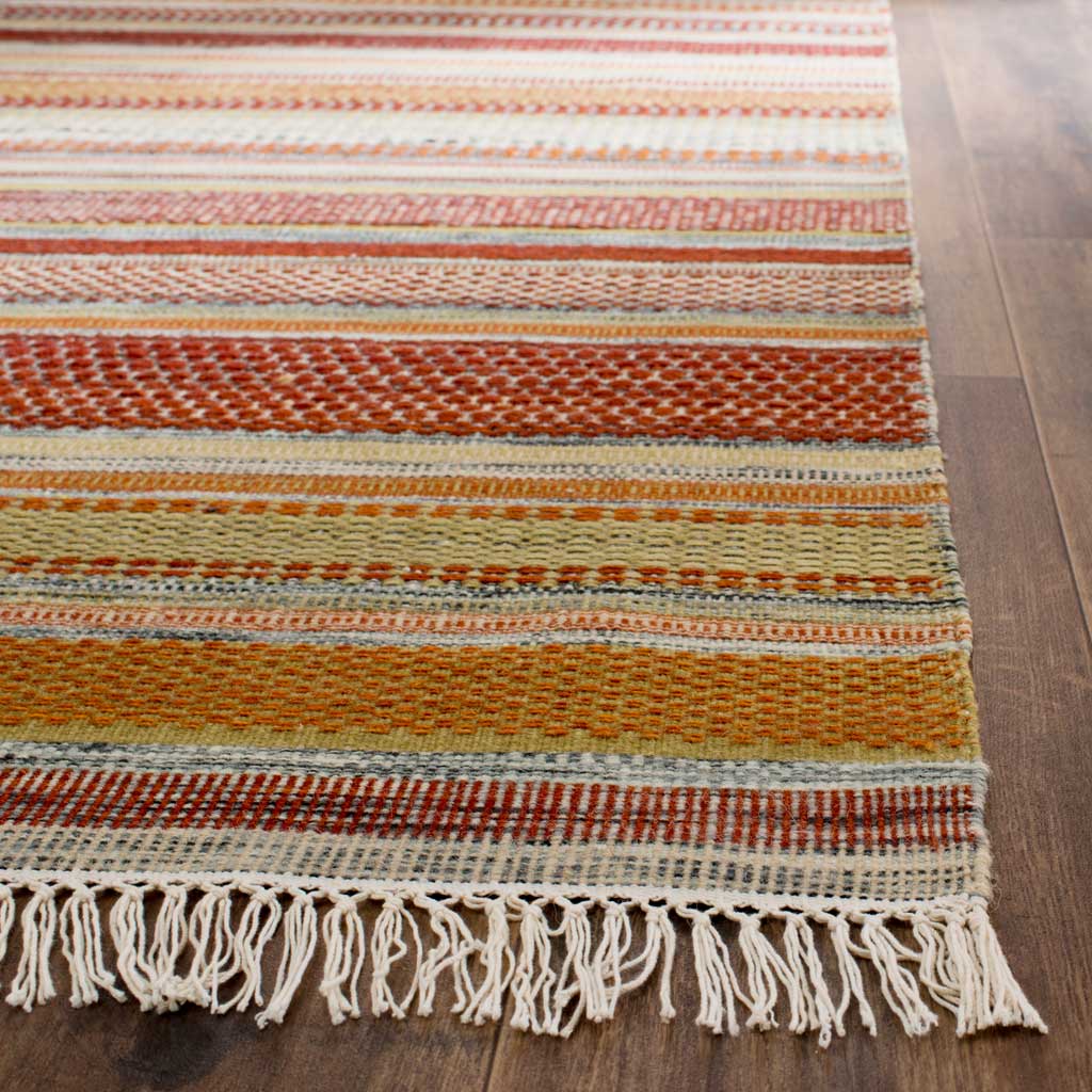 Striped Kilim Beige Area Rug - Image 3