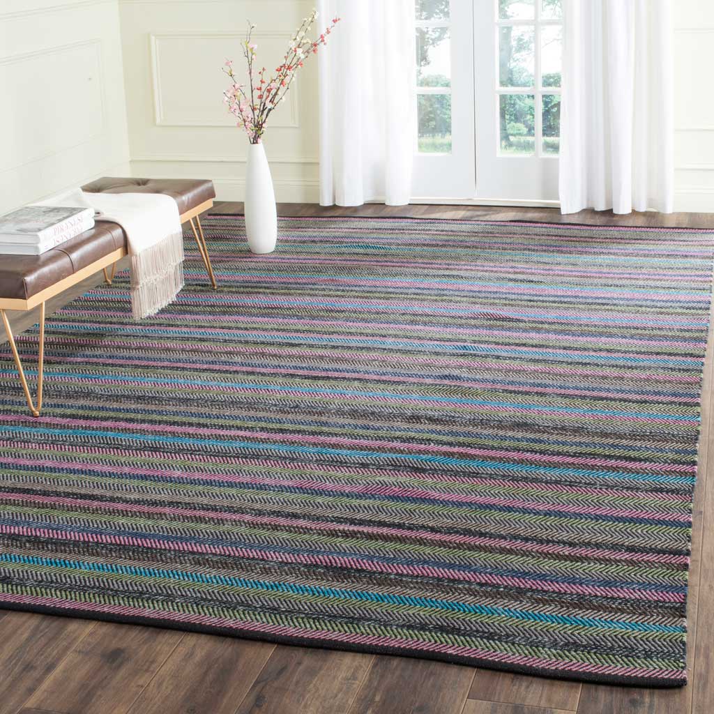 Striped Kilim Gray/Multi Area Rug - Image 4