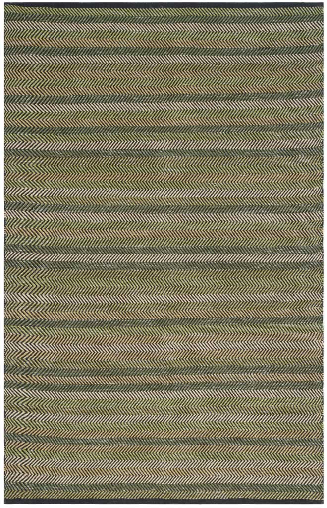 Striped Kilim Green Area Rug - Image 2