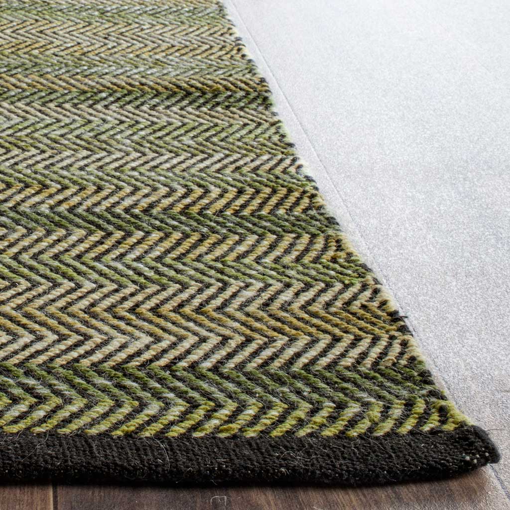 Striped Kilim Green Area Rug - Image 3