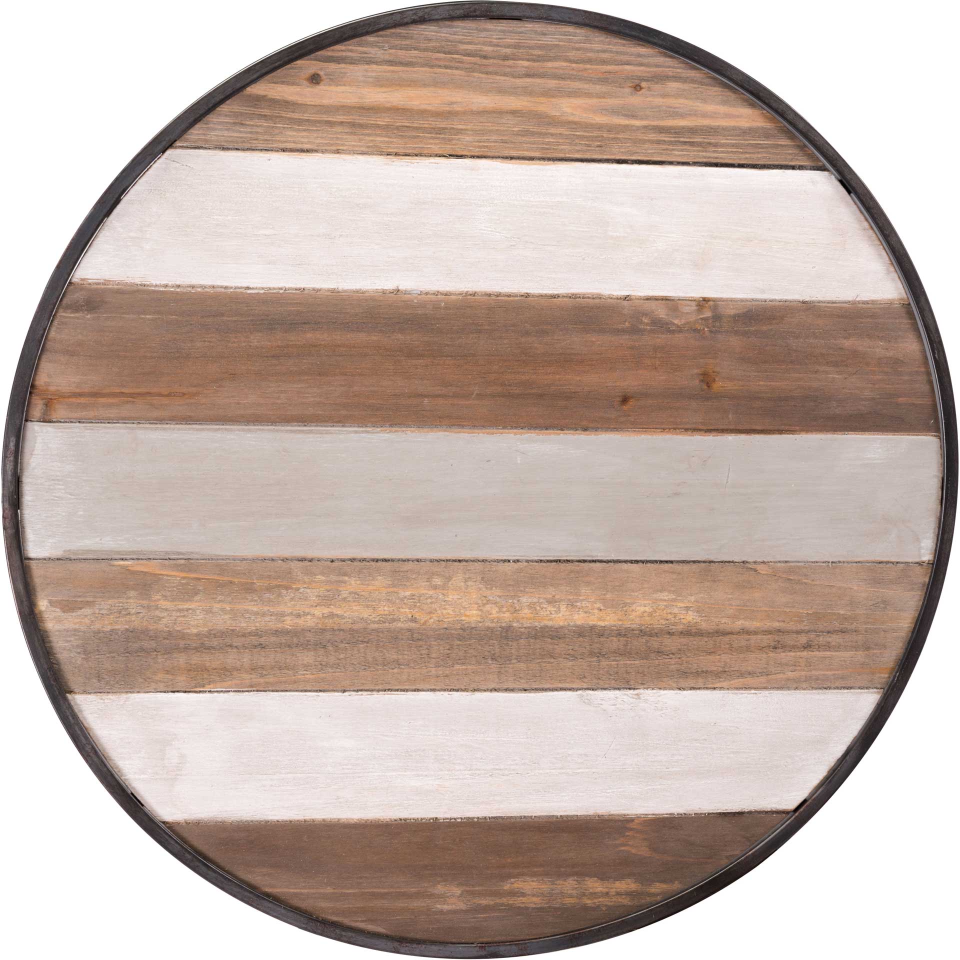 Striped 2-Piece Wood Tray Table Antique - Image 4
