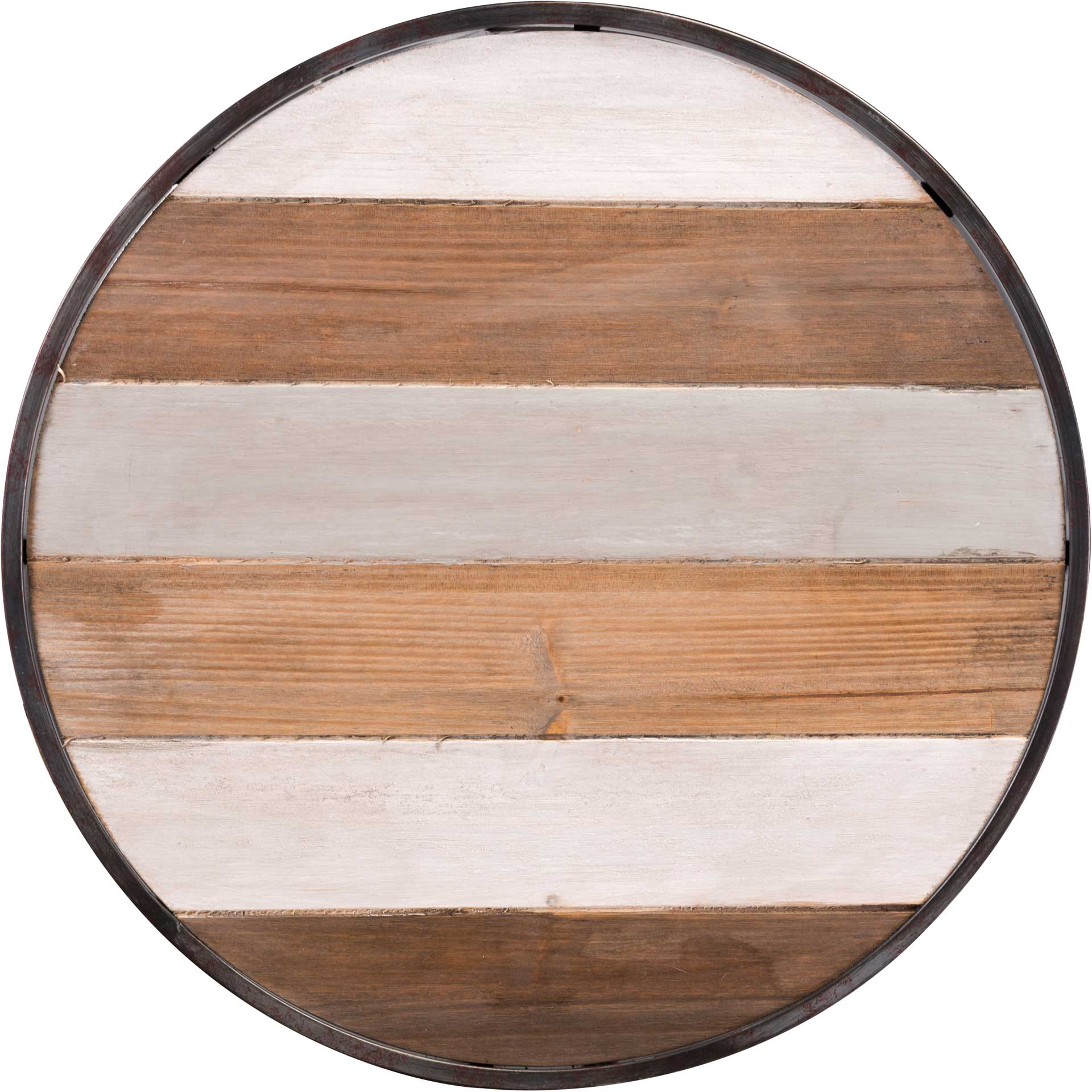 Striped 2-Piece Wood Tray Table Antique - Image 5