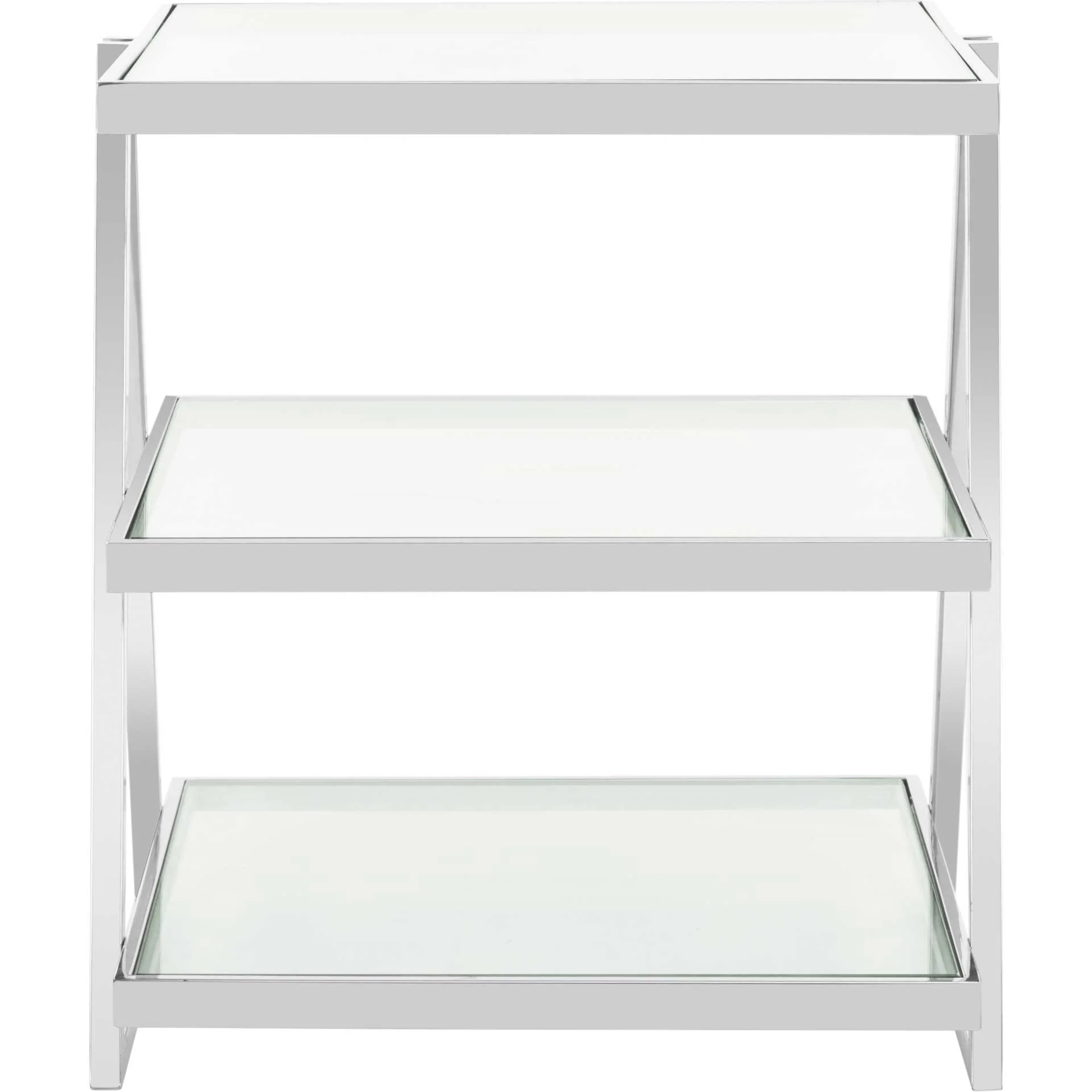 Strive 3-Tier Glass End Table Chrome - Image 2